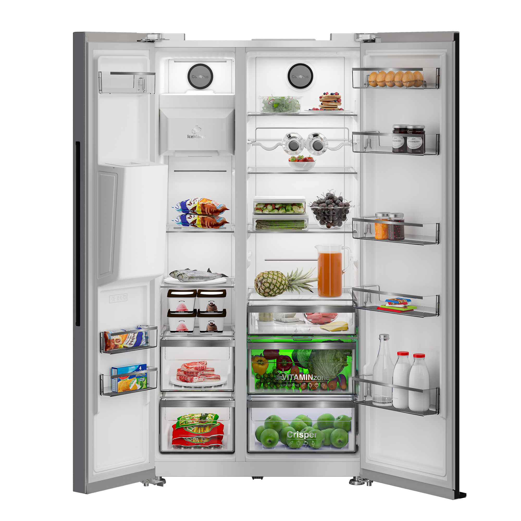 Grundig GSBSPDM5FVN American Style Fridge Freezer with Plumbed Water and Ice Dispenser and VitaminZone Technology – image 3