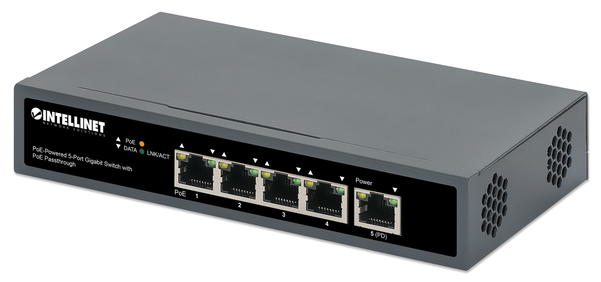 POE-POWERED 5-PORT GIGABIT SWITCH WITH POE PASSTHROUGH