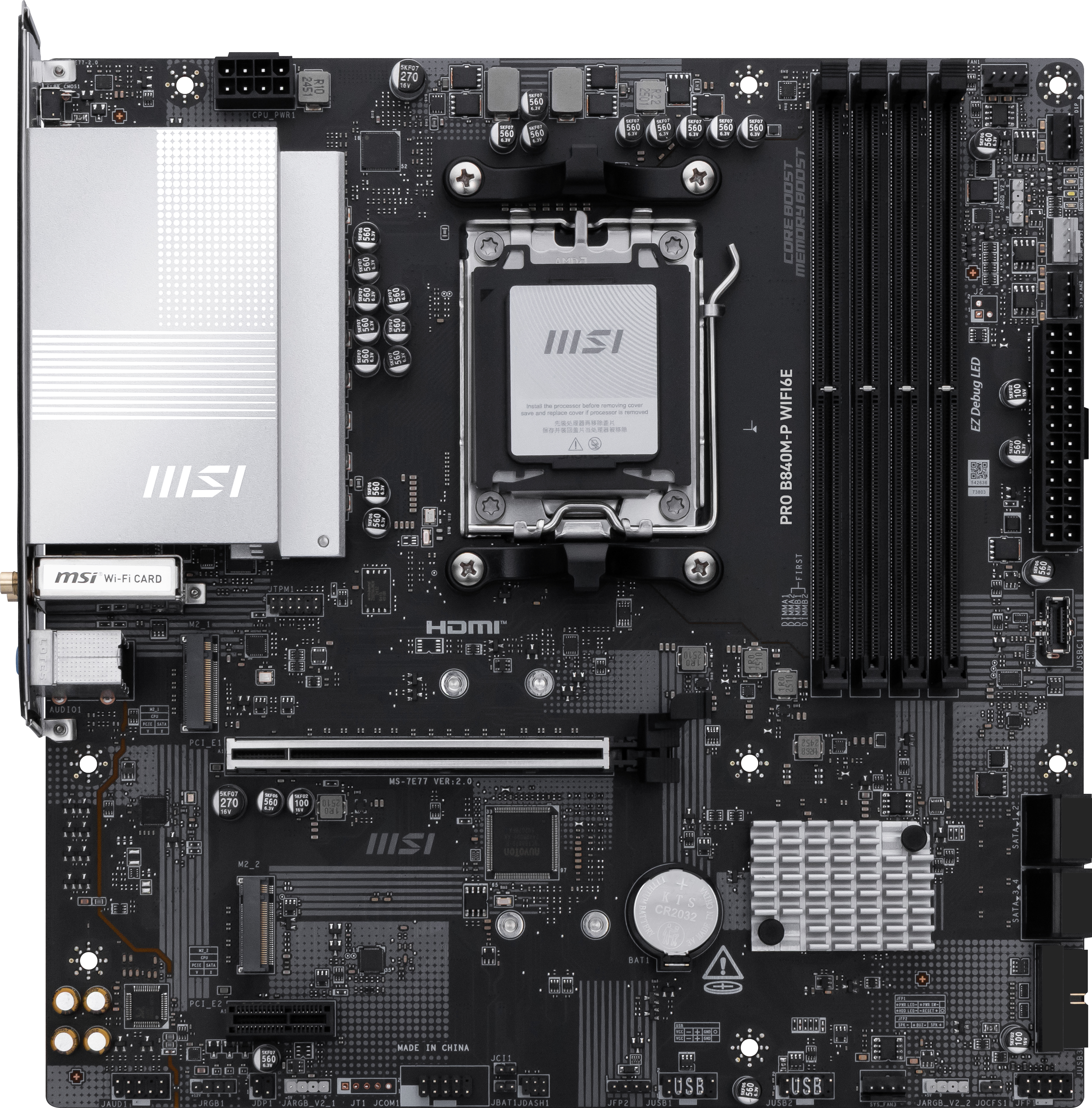 MSI PRO B840M-P WIFI6E scheda madre AMD B840 Socket AM5 micro ATX
