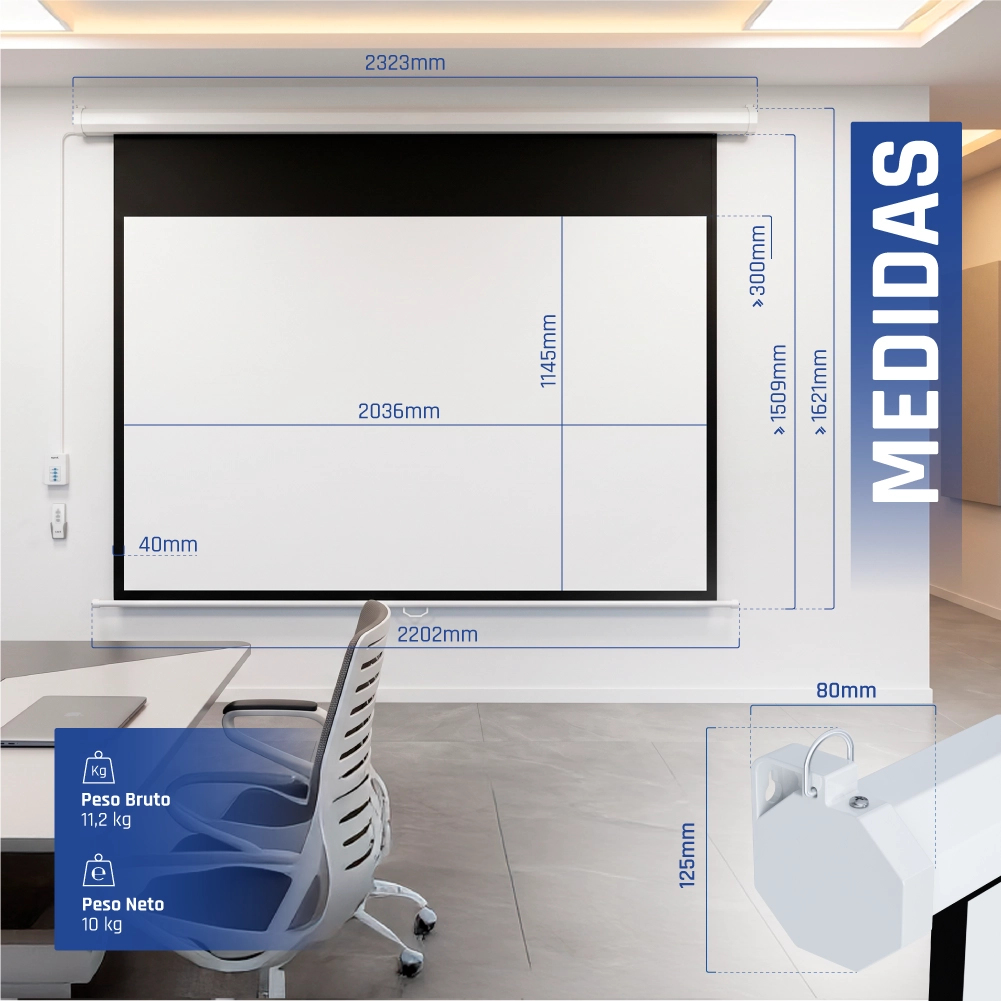 iggual PSIPS203 projection screen 2.34 m (92") 16:9 – image 3