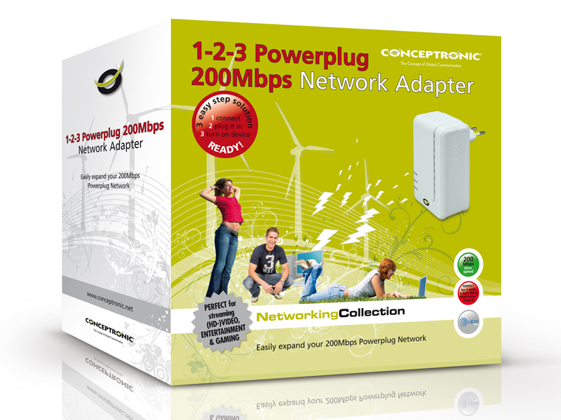Conceptronic 1-2-3 Powerplug 200 Mbps Network Adapter – image 5