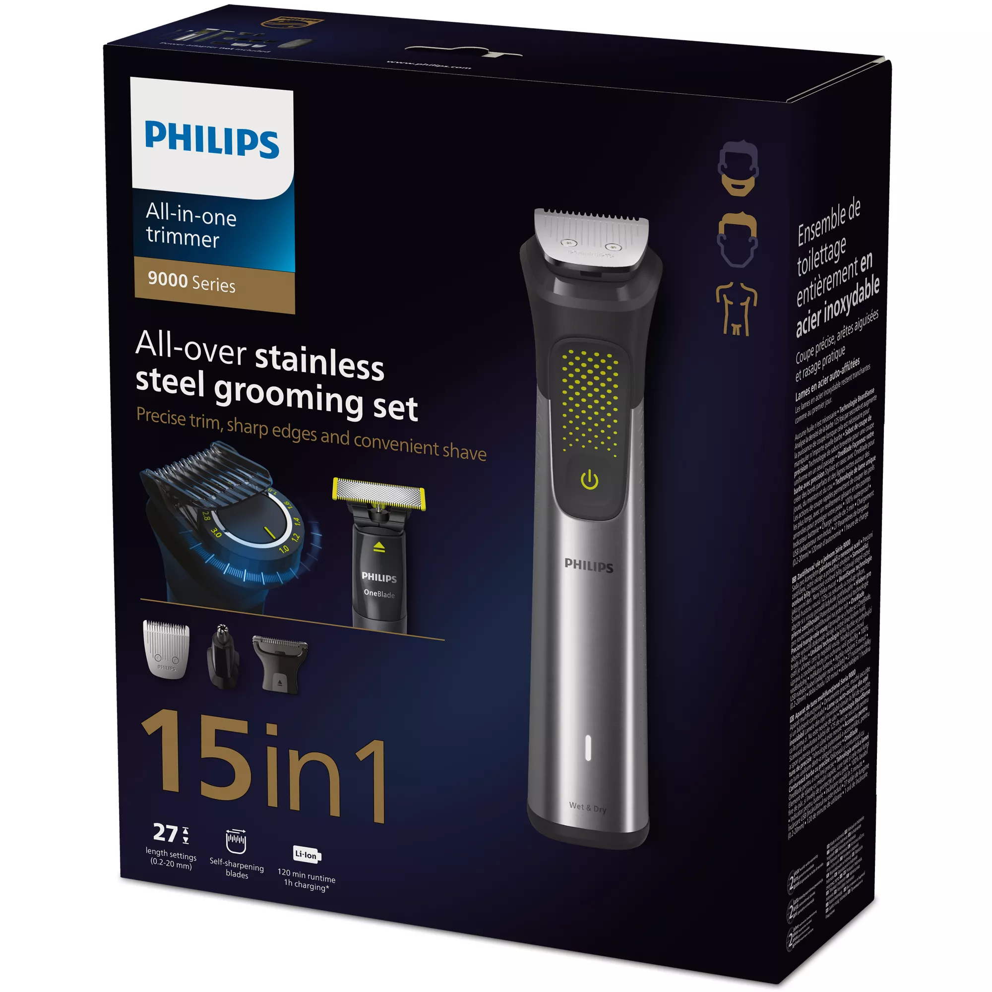 Philips MG9552/15 hair trimmers/clipper Black, Metallic 27 Nickel-Metal Hydride (NiMH)