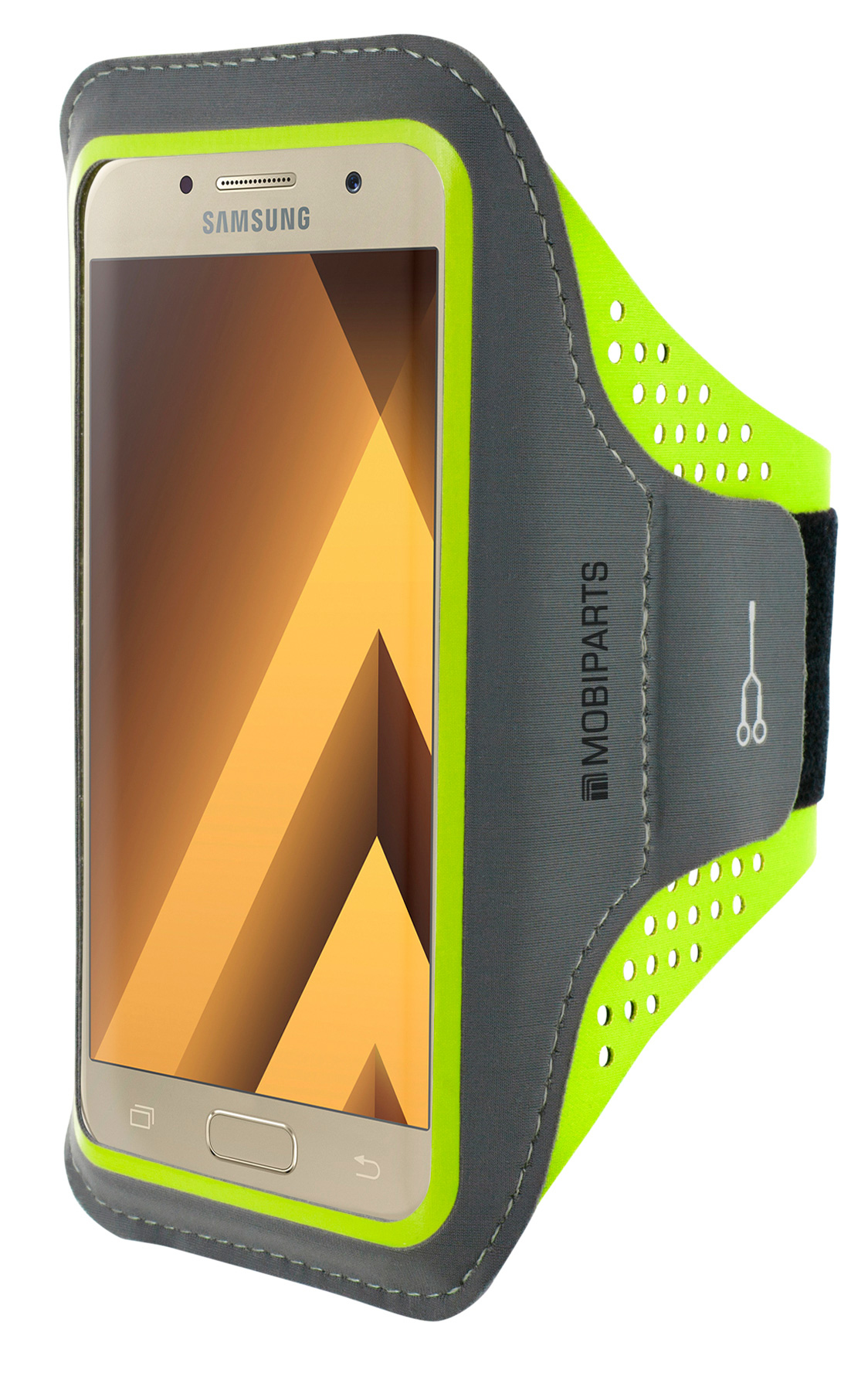 Mobiparts Comfort Fit Sport Armband Samsung Galaxy A3 (2017) Neon Green