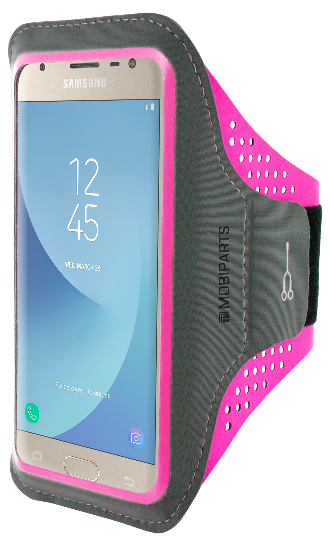 Mobiparts Comfort Fit Sport Armband Samsung Galaxy J3 (2017) Neon Pink – image 1