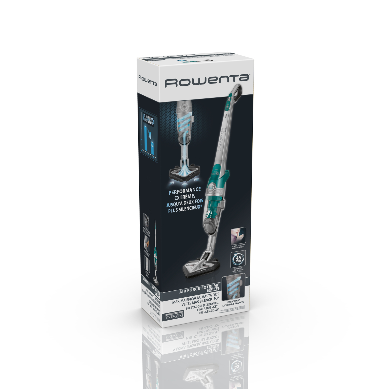 Rowenta Air Force Extreme Silence RH8912WH stick vacuum/electric broom Battery Dry Foam Bagless – image 2