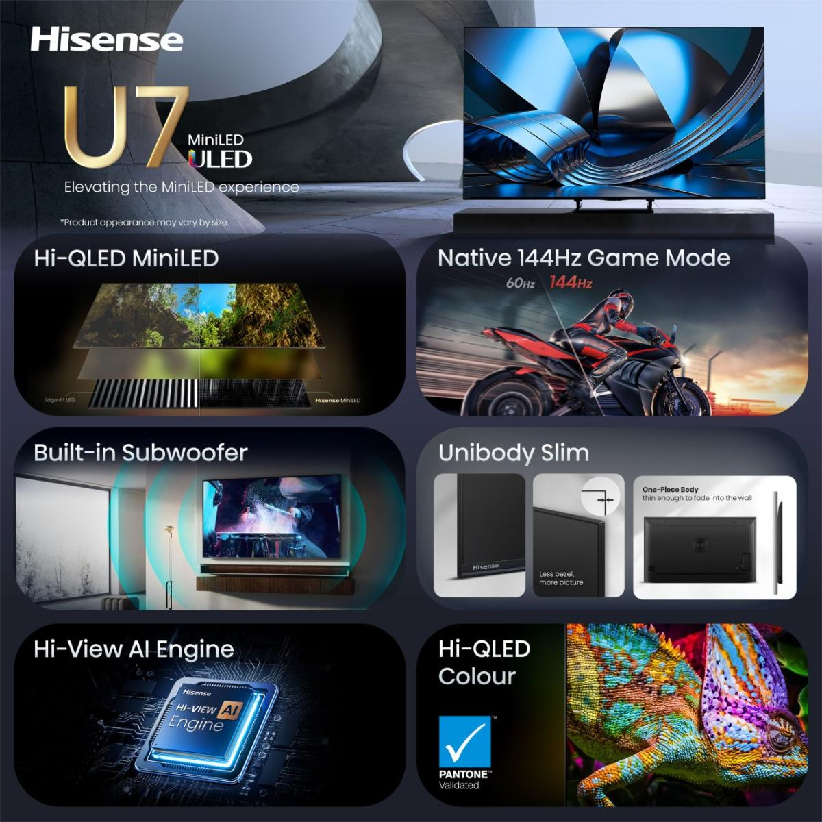 TV Mini Led HISENSE 55U7SE (139cm) — photo 3
