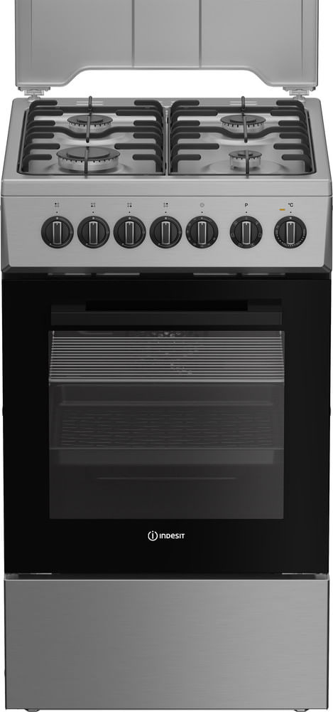 Indesit I5G5PMX cooker Freestanding cooker Electric/Gas Gas Stainless steel