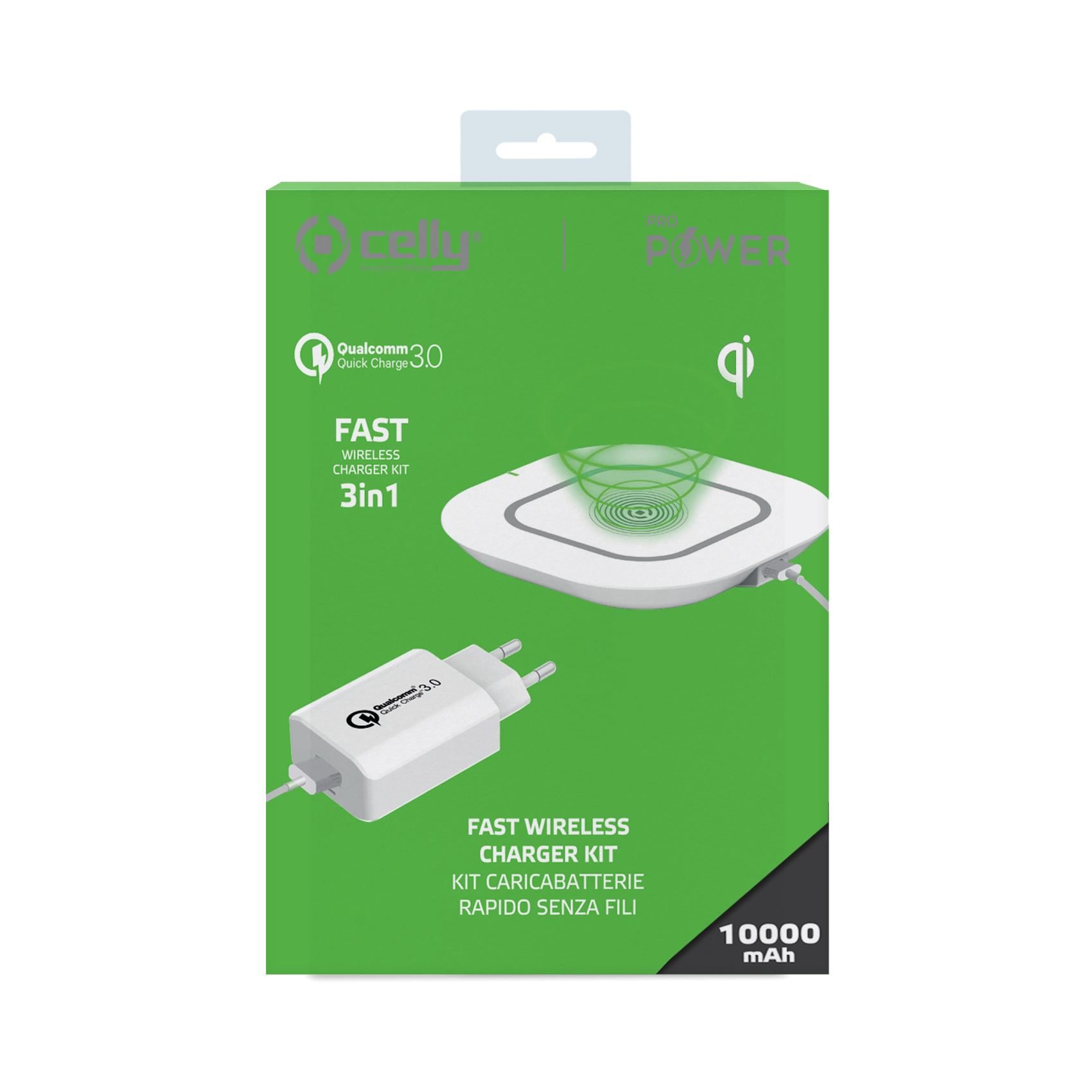 Celly WLKIT3IN1WH mobile device charger Mobile phone, Smartphone, Tablet White USB Wireless charging Fast charging Indoor – image 1