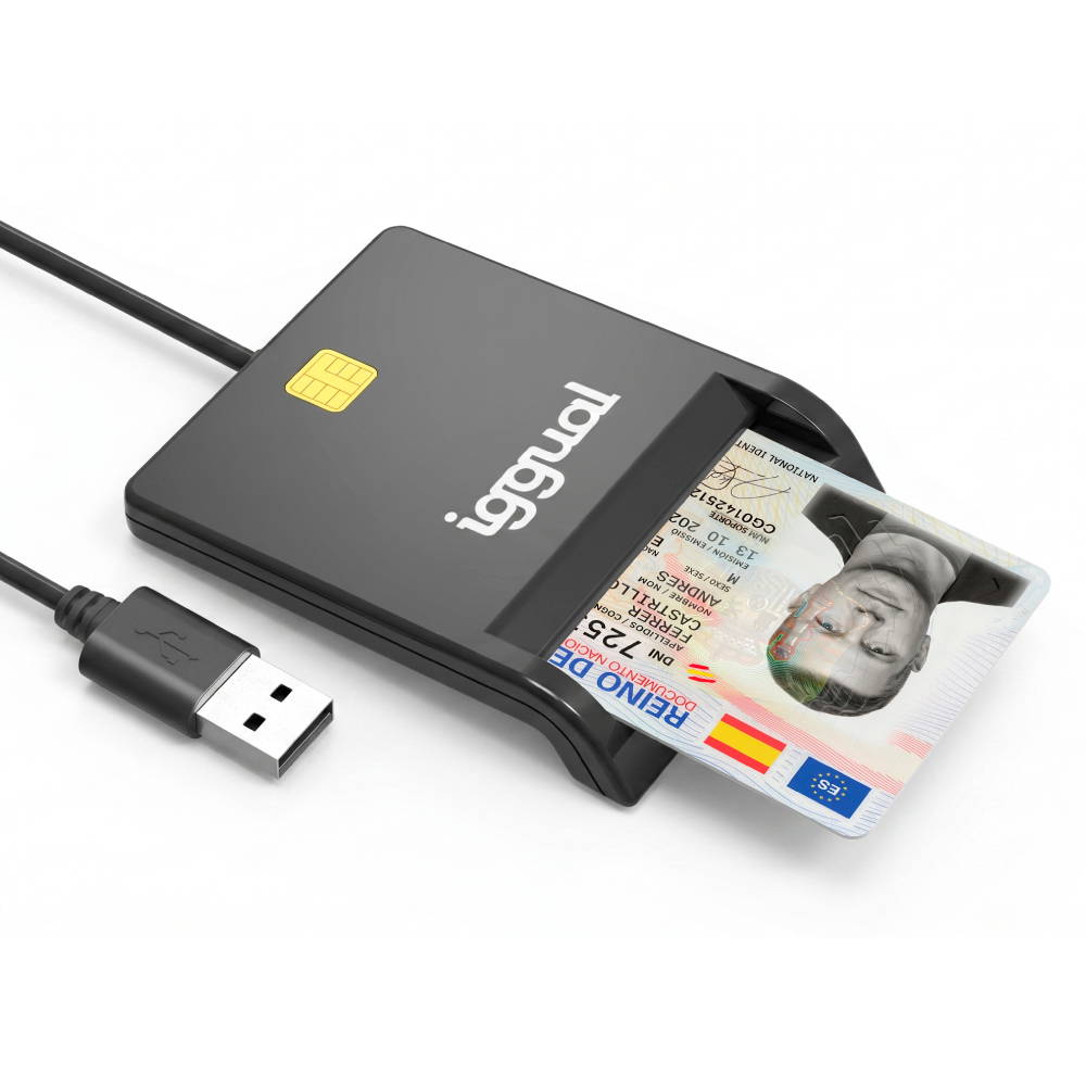 iggual IGG316740 magnetic card reader USB Black – image 1