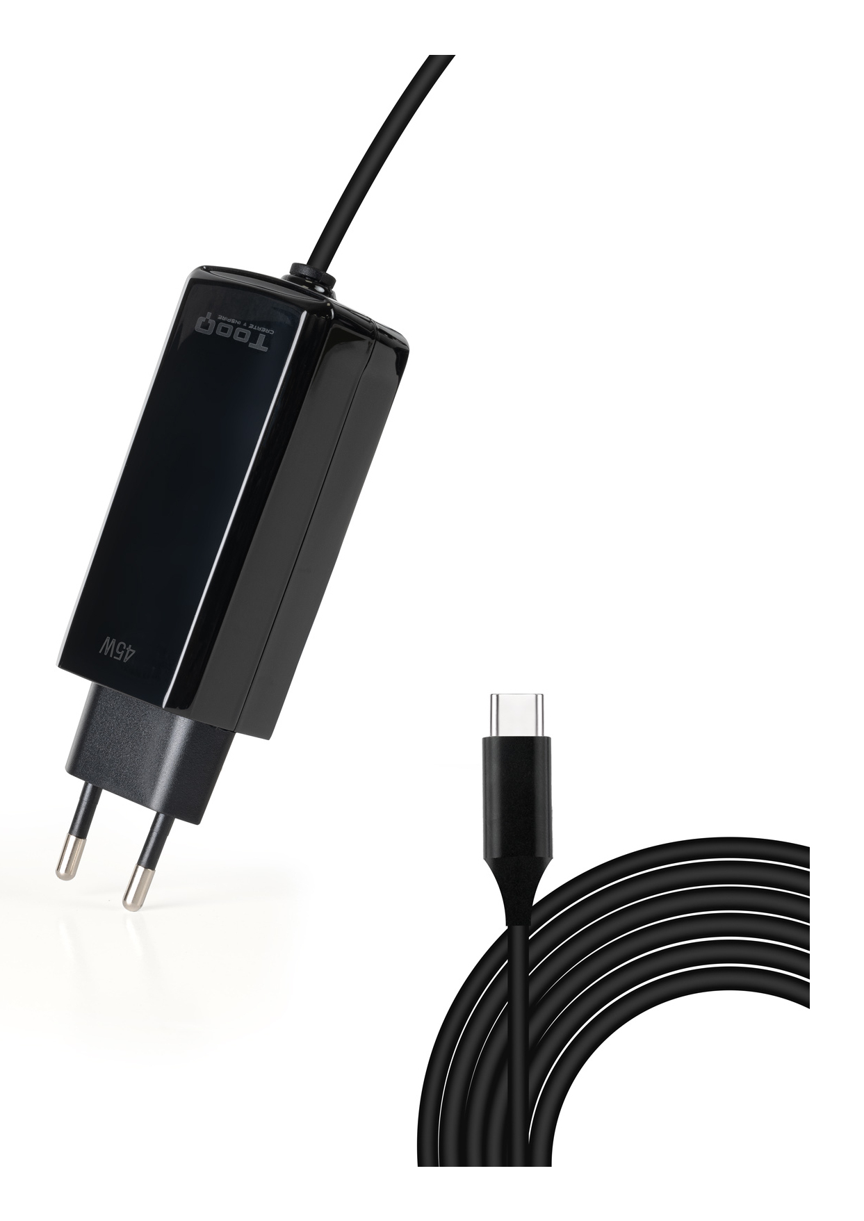 TooQ TQLC-USBCGAN45PD-C Caricabatterie per dispositivi mobili Computer portatile, Universale Nero AC Interno