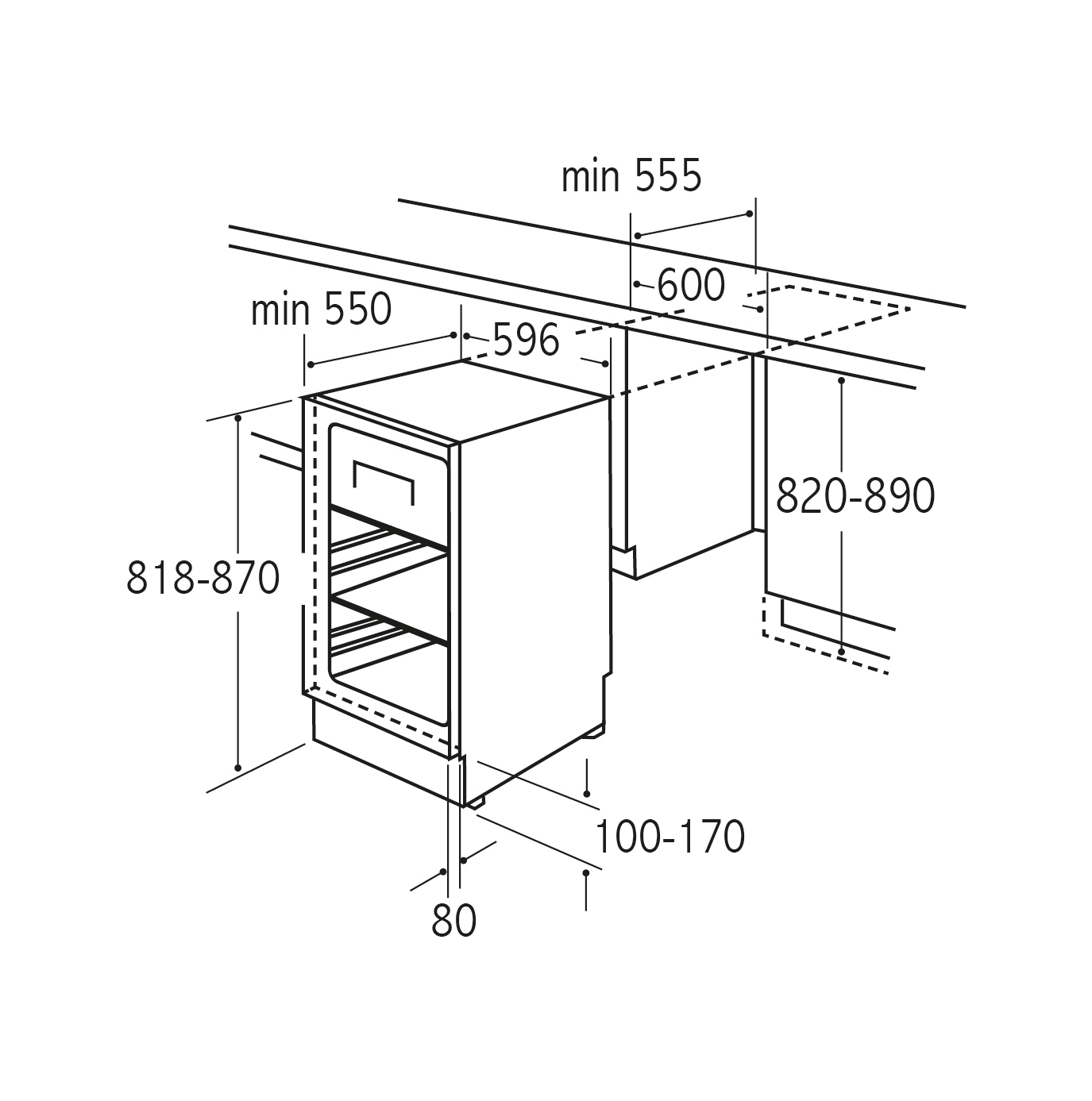CDA FW254 Integrated/under counter fridge with ice box – image 2
