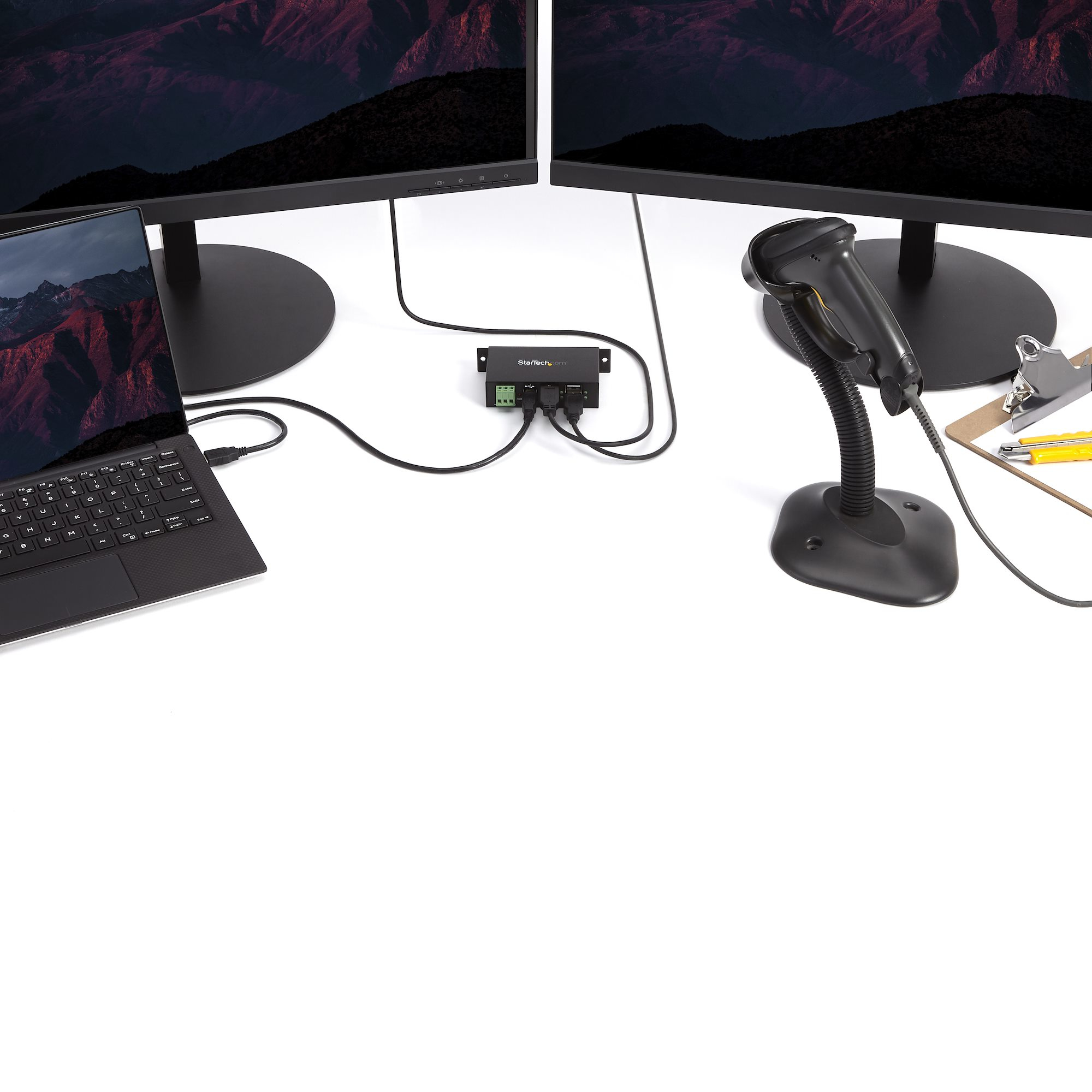 StarTech.com 4-Port USB 2.0 Hub - Metal Industrial USB-A Hub - Din Rail, Wall or Desk Mountable USB Data Hub - TAA Compliant USB Expander Hub – image 4