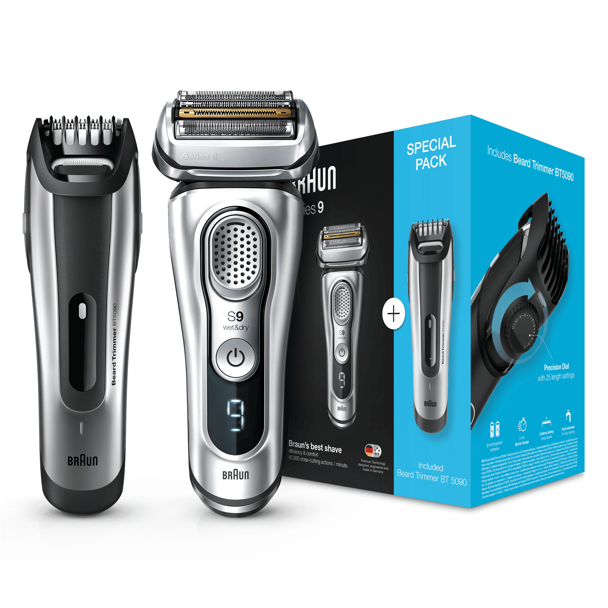 Braun Series 9 81703342 men's shaver Foil shaver Trimmer Silver – image 1
