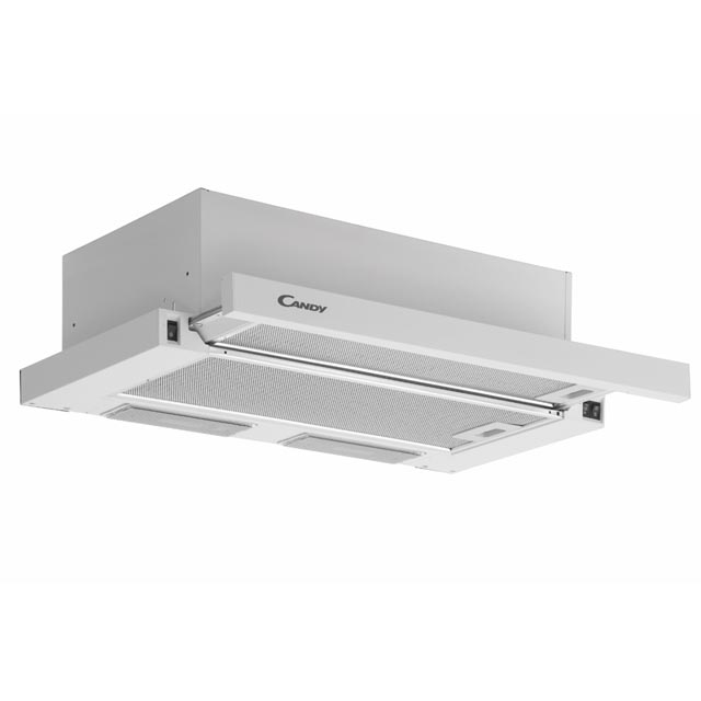 Candy CBT6240/1LW cooker hood Semi built-in (pull out) White 262 m³/h