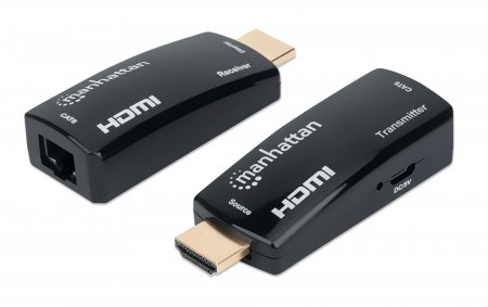 Manhattan 1080p@60Hz Compact HDMI over Ethernet Extender Kit, Extends Distances of Signal up to 60m with a Single Cat6 Ethernet Cable, Transmitter and Receiver – image 2