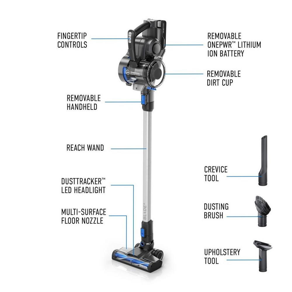 Hoover BH53310V stick vacuum/electric broom 2-in-1 stick vacuum Battery Dry Bagless Black, Blue 3 Ah – image 7