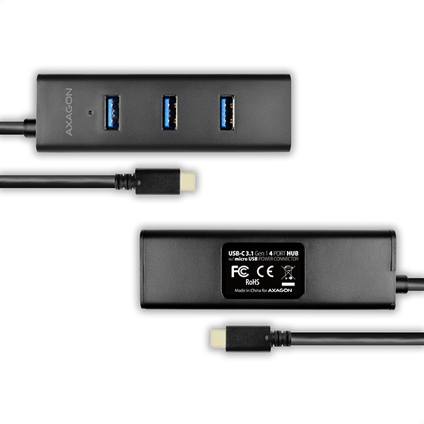 Axagon HUE-S2C interface hub USB 3.2 Gen 1 (3.1 Gen 1) Type-A 5000 Mbit/s Black – image 4