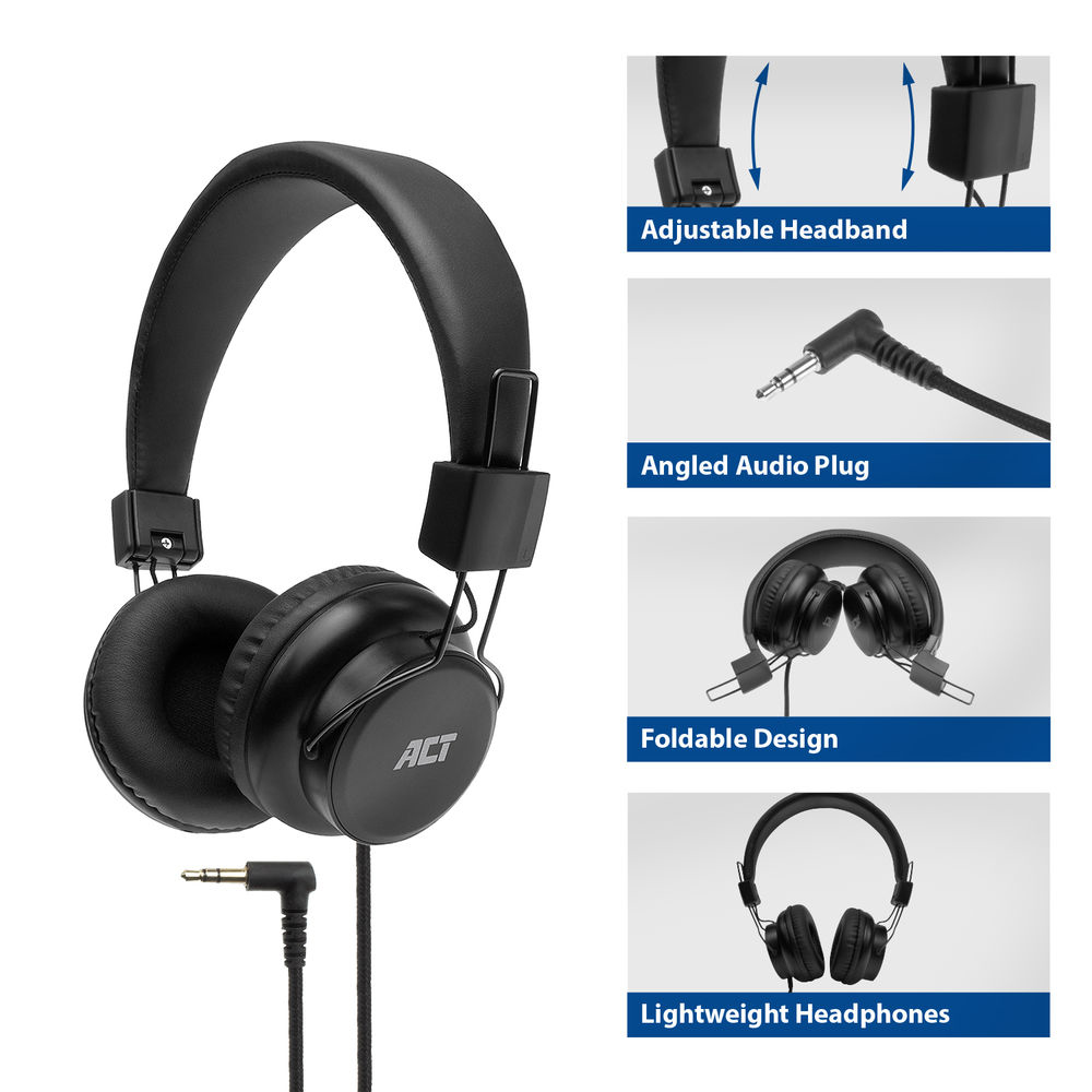 ACT Foldable stereo headphones with – image 3