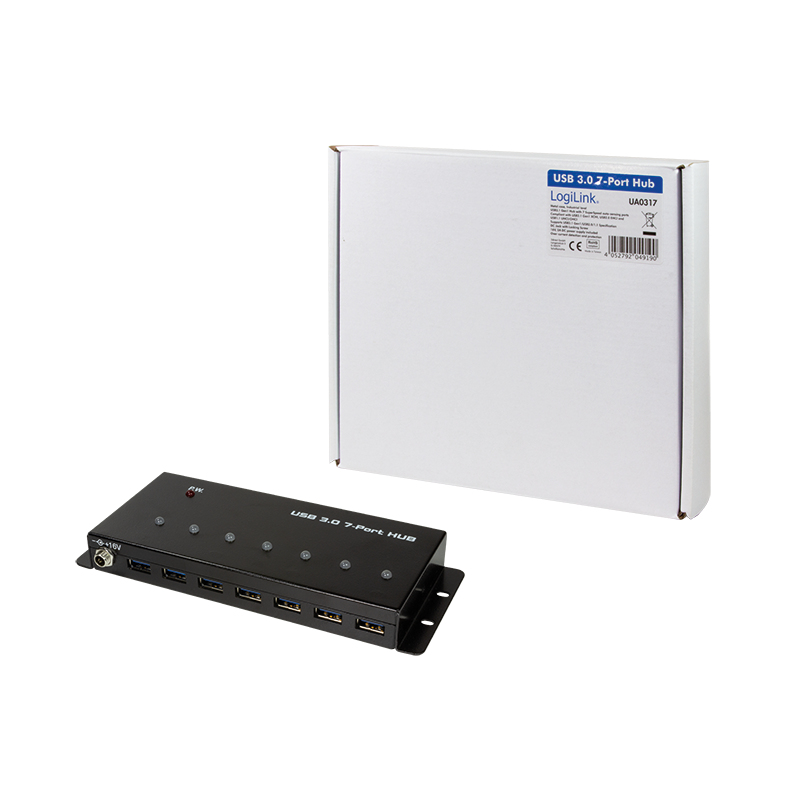 LogiLink UA0317 interface hub USB 3.2 Gen 1 (3.1 Gen 1) Type-B 5000 Mbit/s Black – image 7