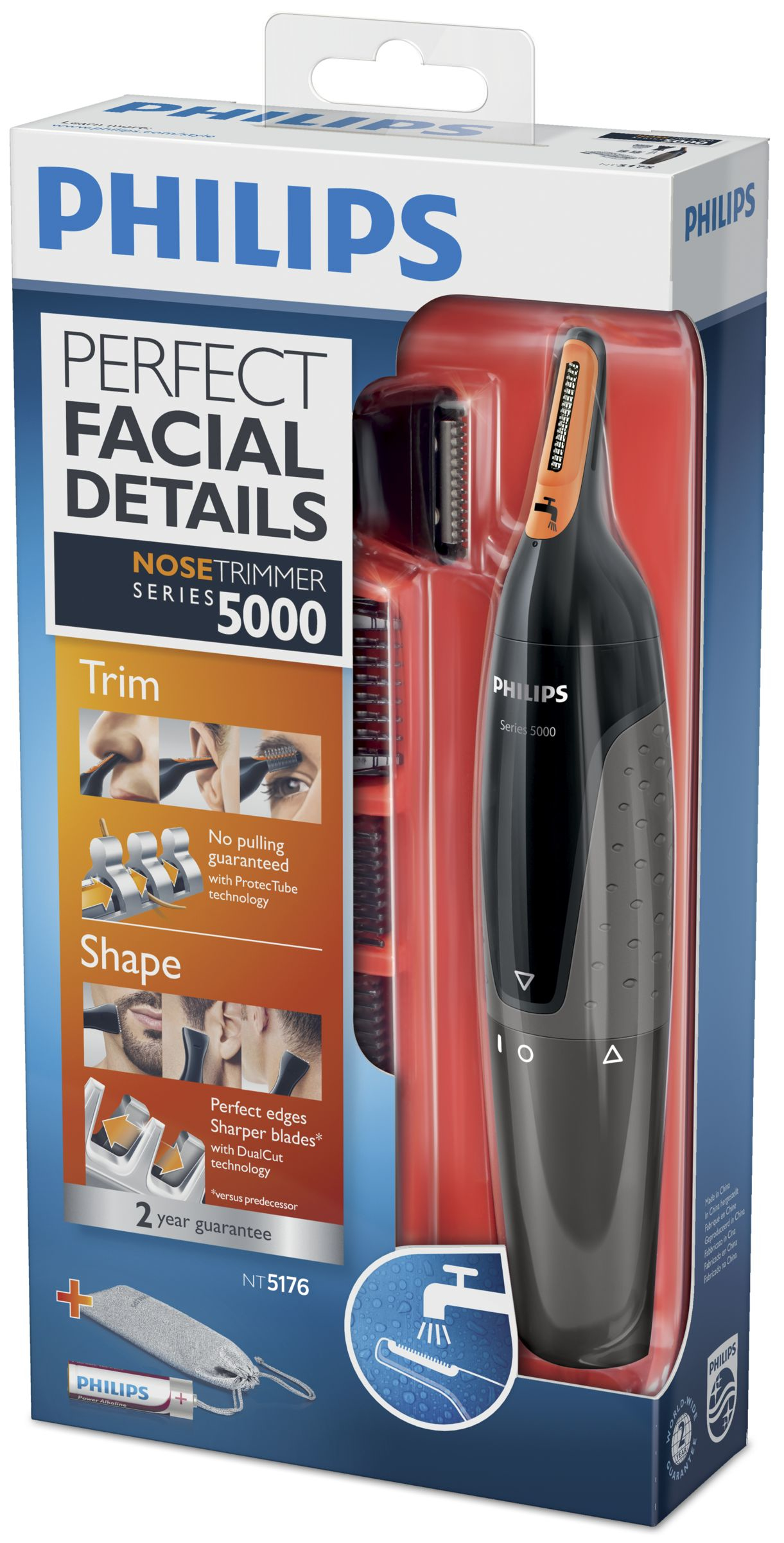 Philips NOSETRIMMER Series 5000 NT5176/16 precision trimmer Black, Grey – image 2