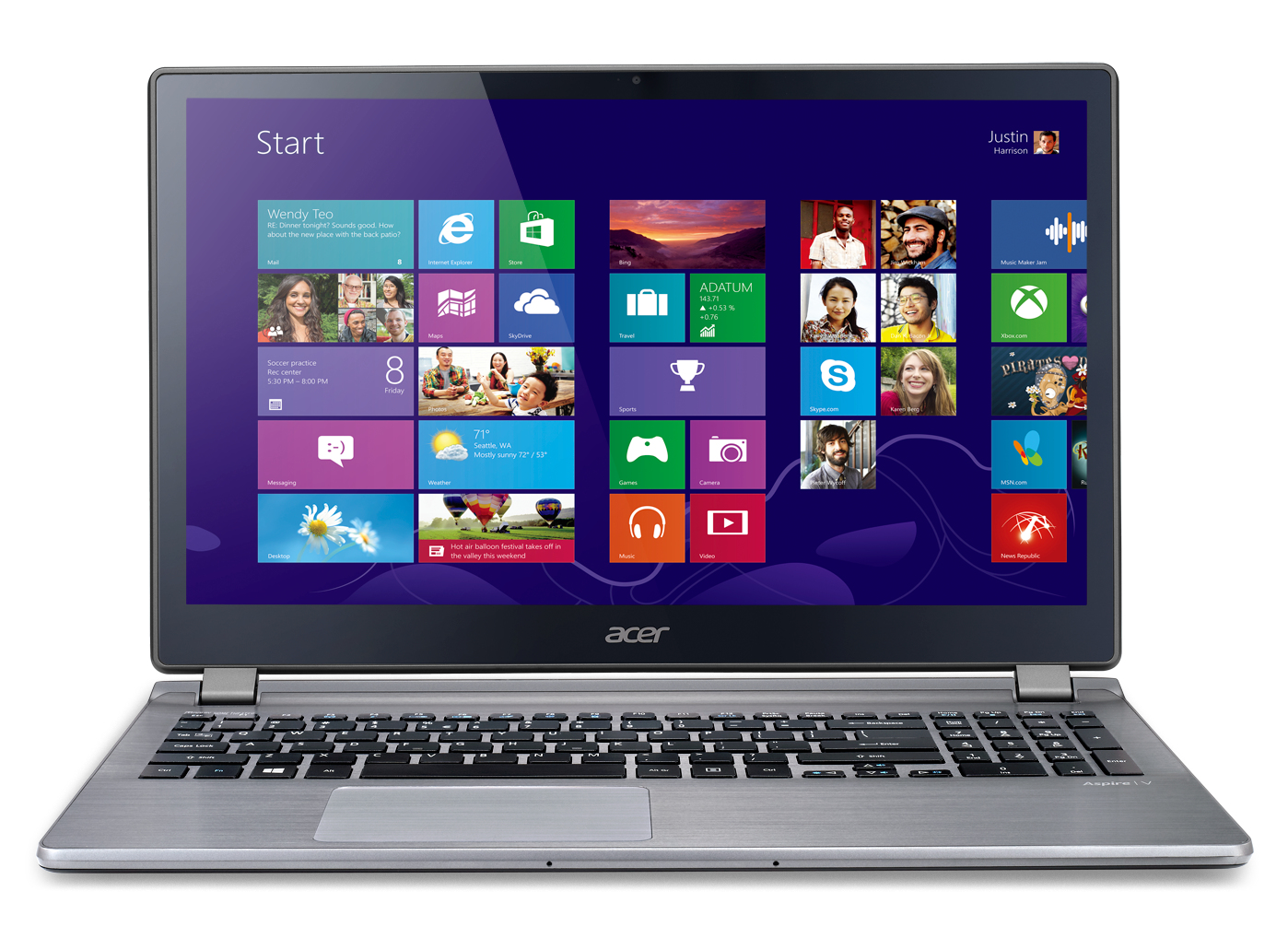 Acer Aspire 552G-10578G1Taii AMD A10 A10-5757M Laptop 39.6 cm (15.6") 8 GB DDR3-SDRAM 1 TB HDD AMD Radeon HD 8750M Windows 8 Silver AZERTY – image 1