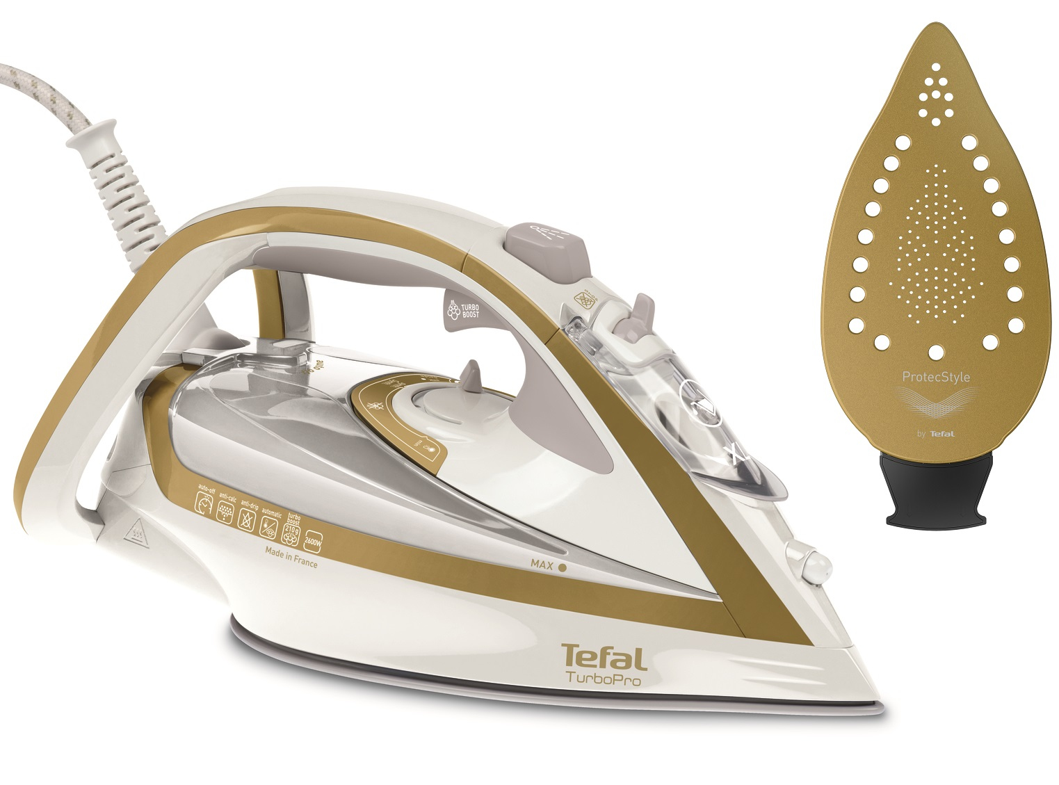 Tefal TurboPro FV5625 iron Dry & Steam iron Durilium Autoclean soleplate