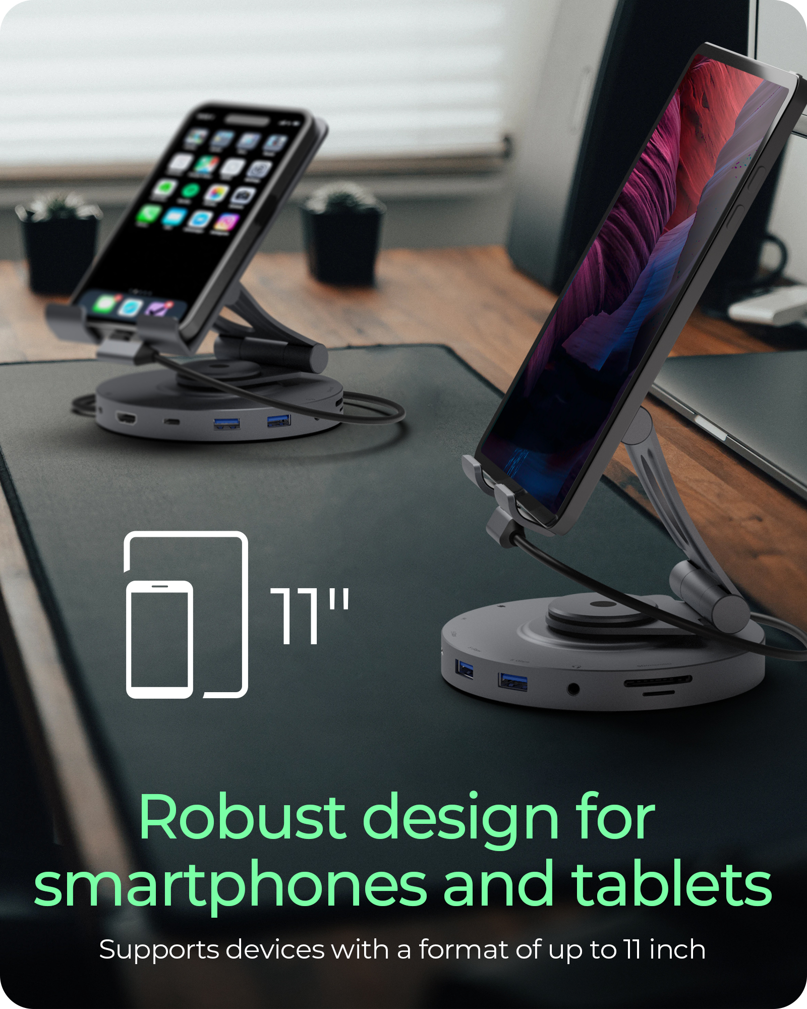 ICY BOX Swivel stand for tablet and smartphone with DockingStation – image 3