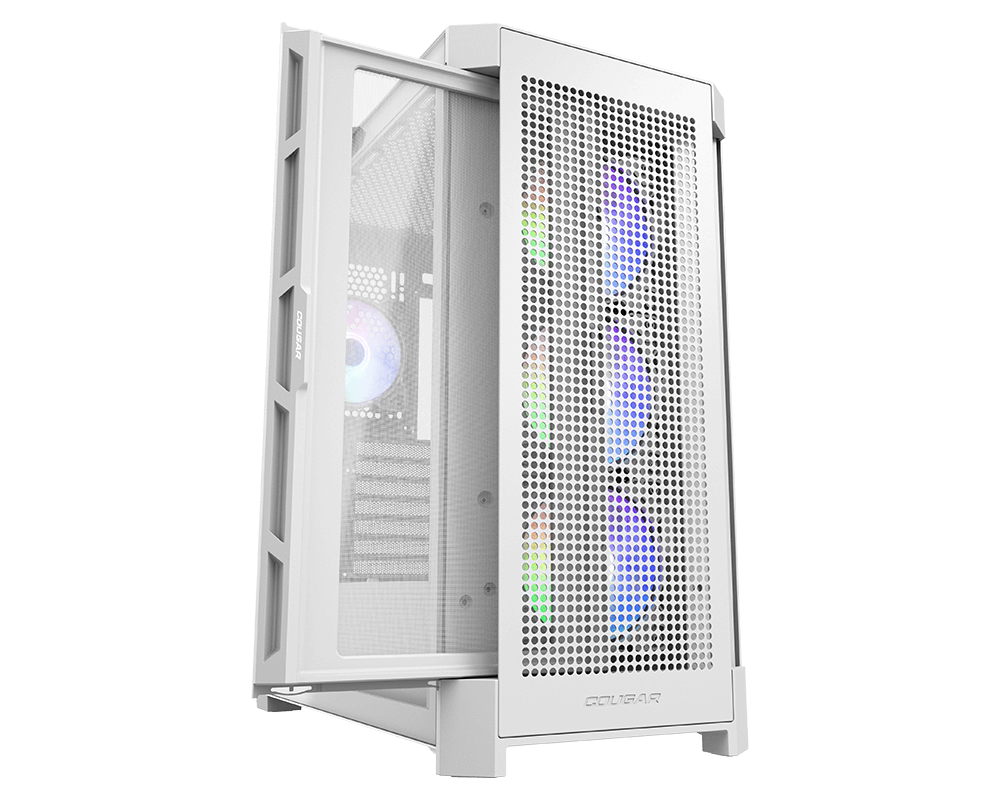 Gabinete Gamer COUGAR Airface Pro RGB - Media Torre - ATX/Micro ATX/Mini ITX/CEB/E-ATX - Panel Lateral - Blanco - 385AD10.0004
