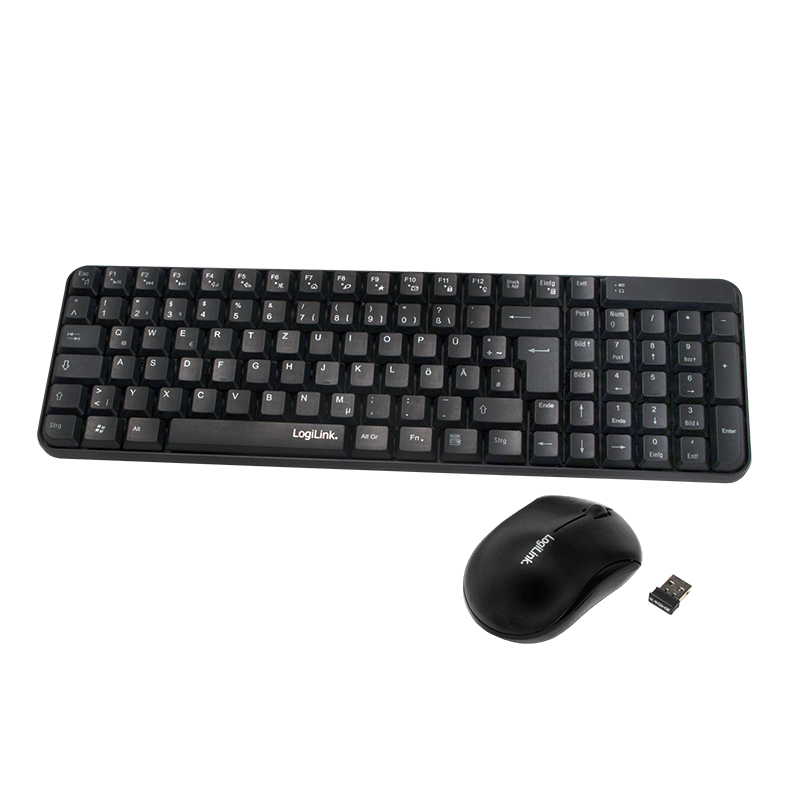 LogiLink ID0119 keyboard Mouse included RF Wireless QWERTZ German Black