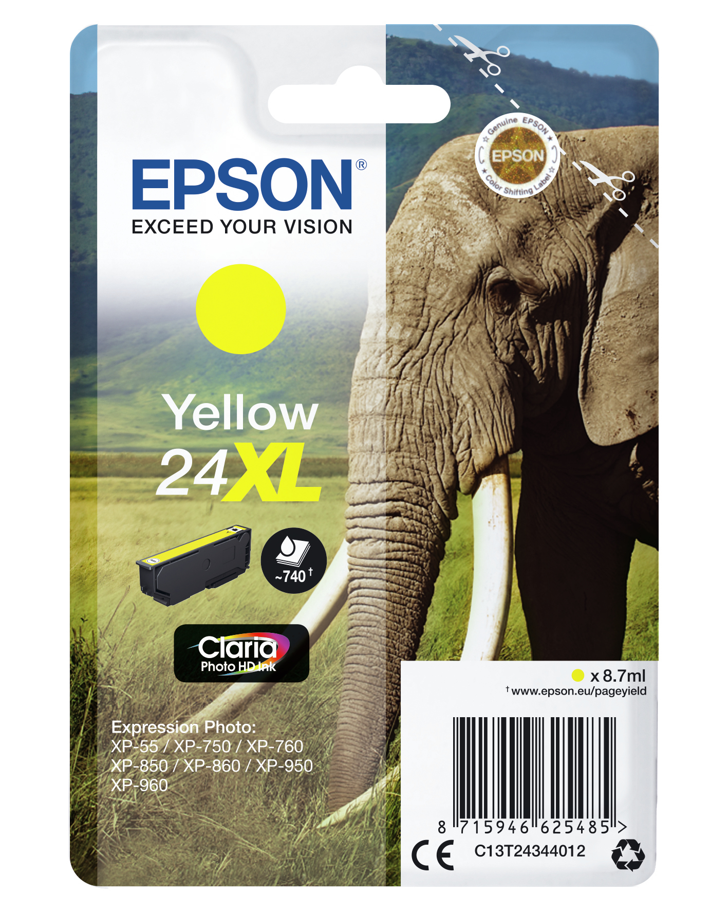 Epson Elephant 24XL Claria Photo HD Single Yellow Ink – image 9