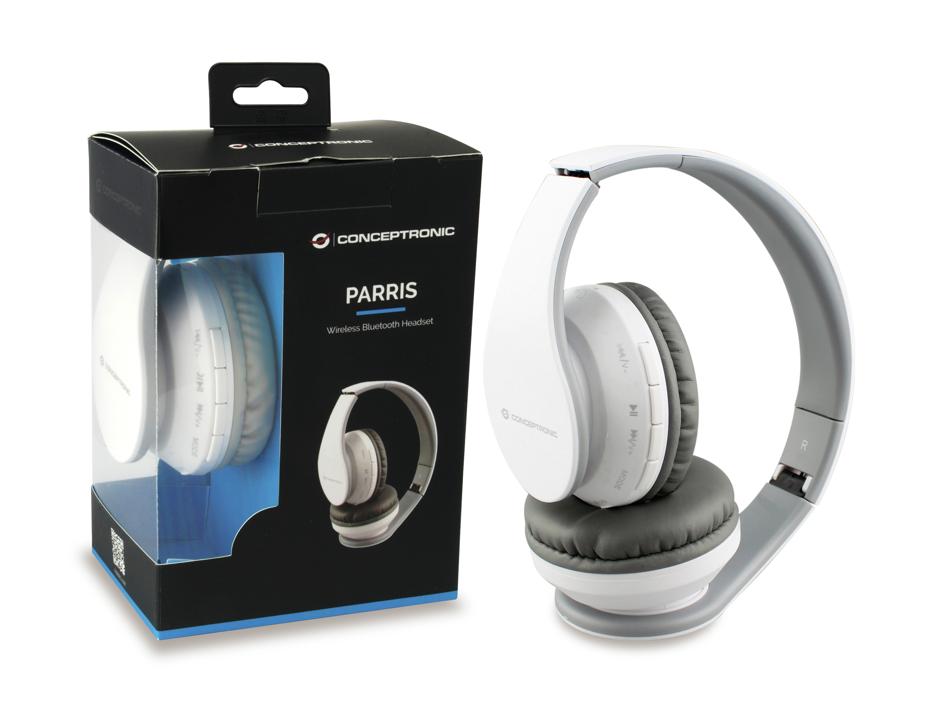 Conceptronic PARRIS Wireless Bluetooth Headset, white – image 2