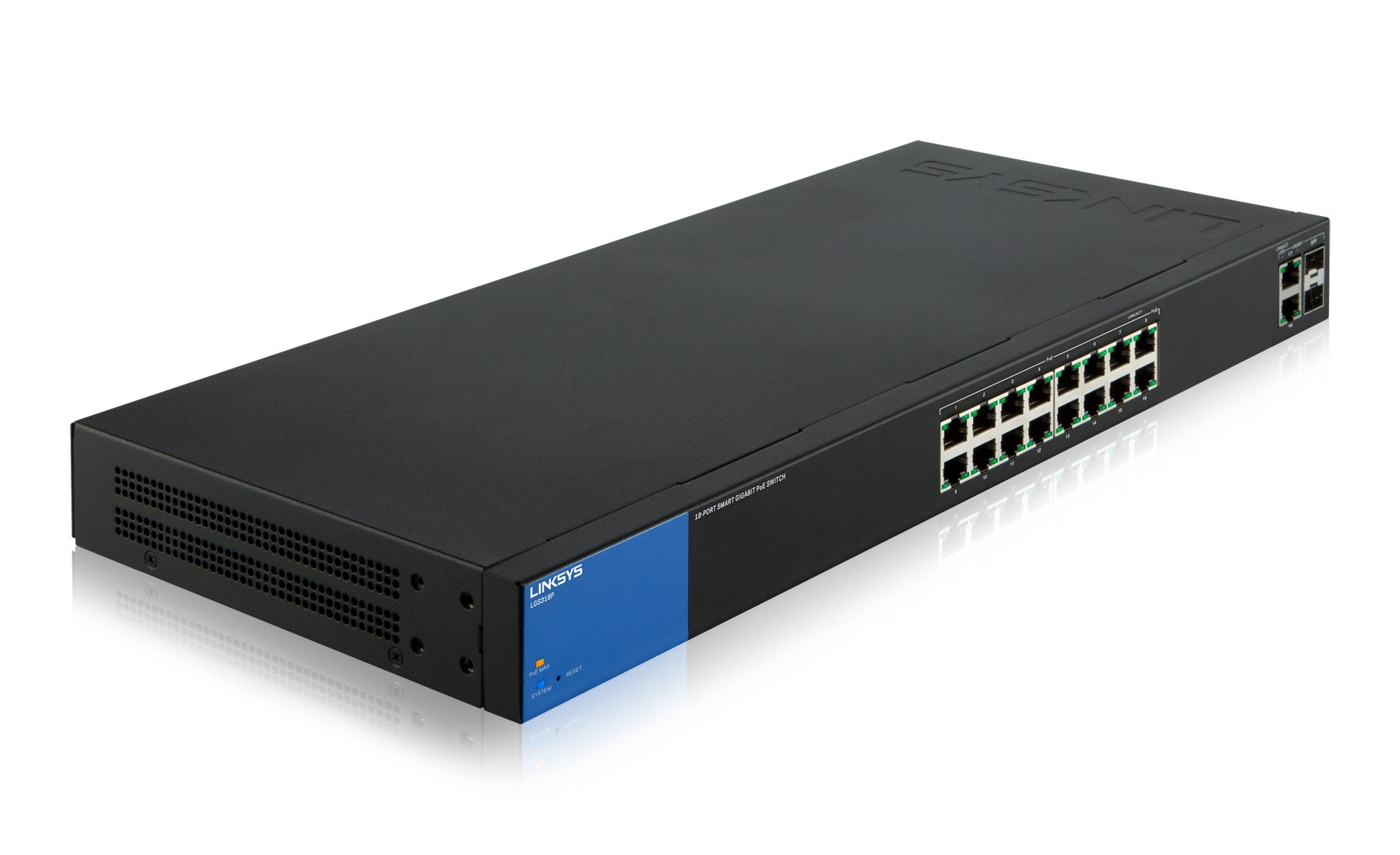 Linksys 18-Port Smart Gigabit PoE+ Switch (LGS318P) – image 3