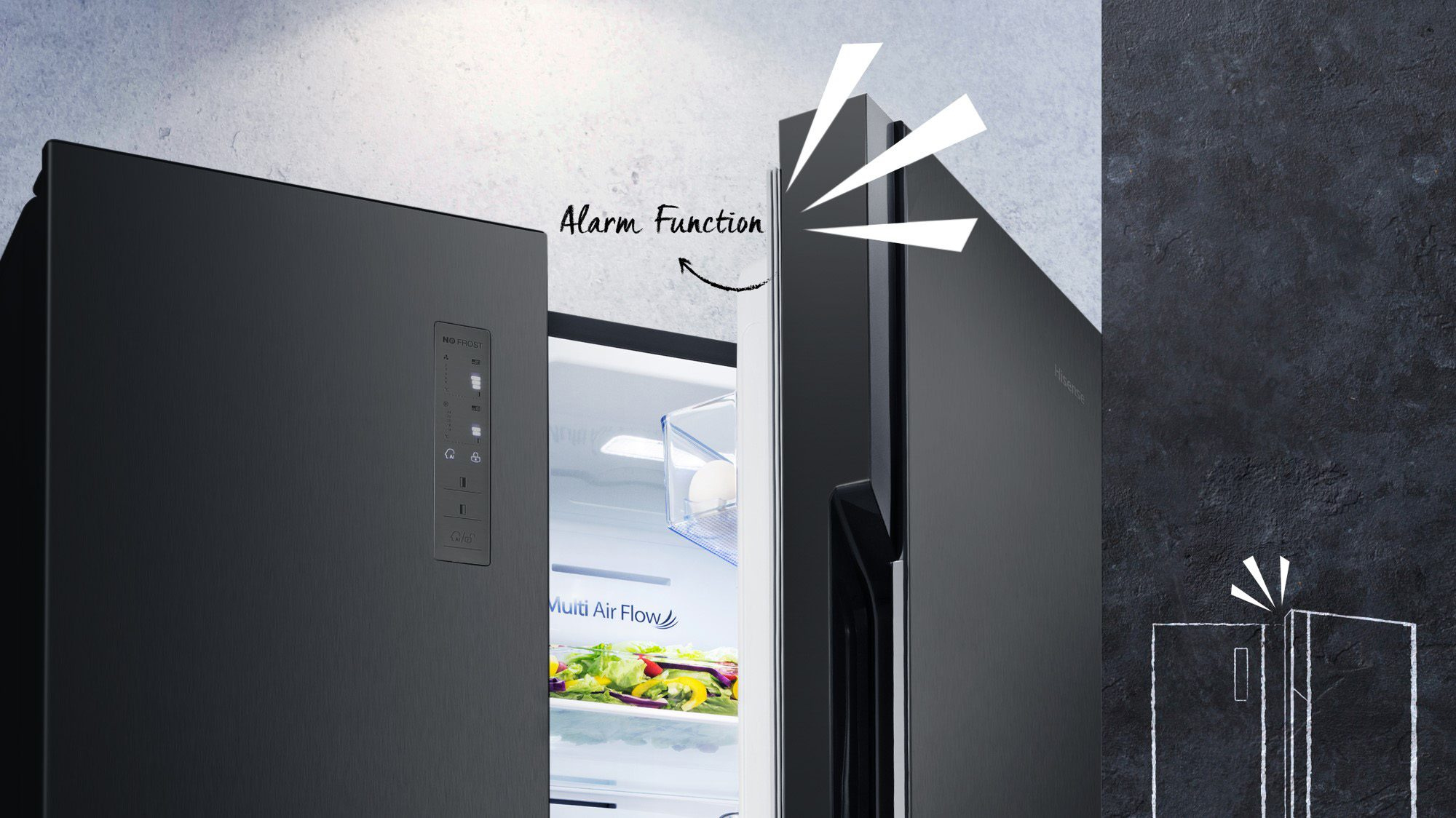 Hisense RS670N4GBE side-by-side refrigerator Freestanding – image 7