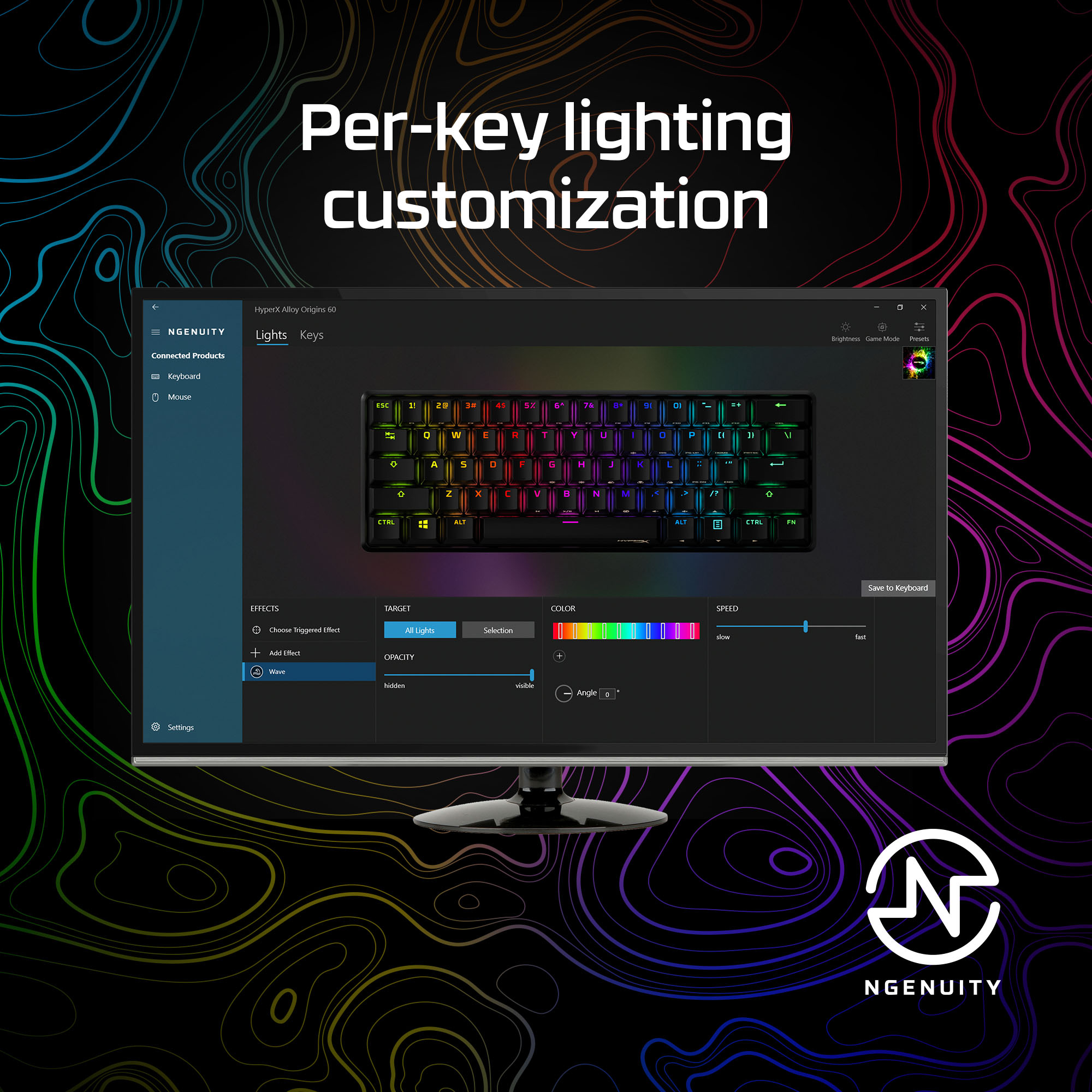 HyperX 60 Alloy Origins AQU Gaming Keyboard – image 3