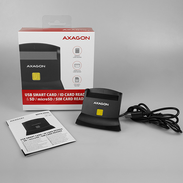 Axagon CRE-SM2 Universal desktop USB contact Smart / ID and SD / microSD / SIM card reader. – image 8