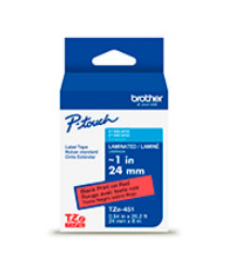 Brother TZE451G Black/Red Laminated Label Tape 24mm x 8m