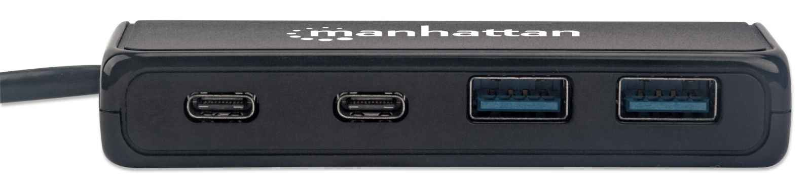 Manhattan USB-A 4-Port Hub/Dock, USB-A to 2x USB-C and 2x USB-A Ports, 5 Gbps (USB 3.2 Gen1 aka USB 3.0), Bus Power, Cable – image 7
