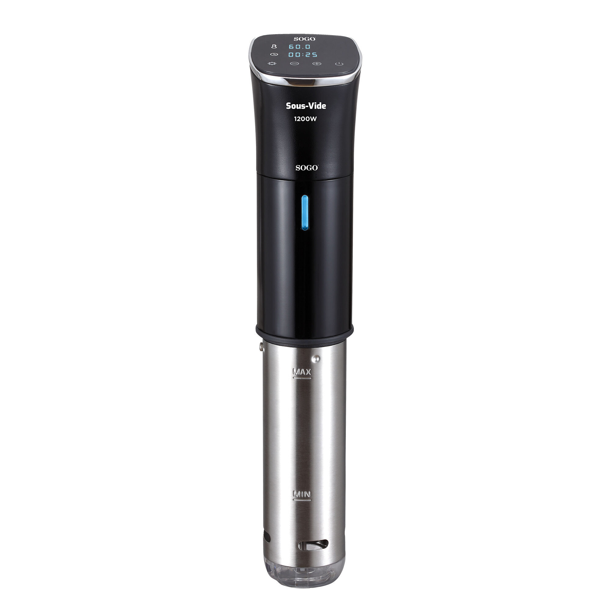 Sogo SVI-SS-5750 دائرة غمر الطهي البطيء 1200 واط 15 لتر IPX7 أسود/فولاذ مقاوم للصدأ