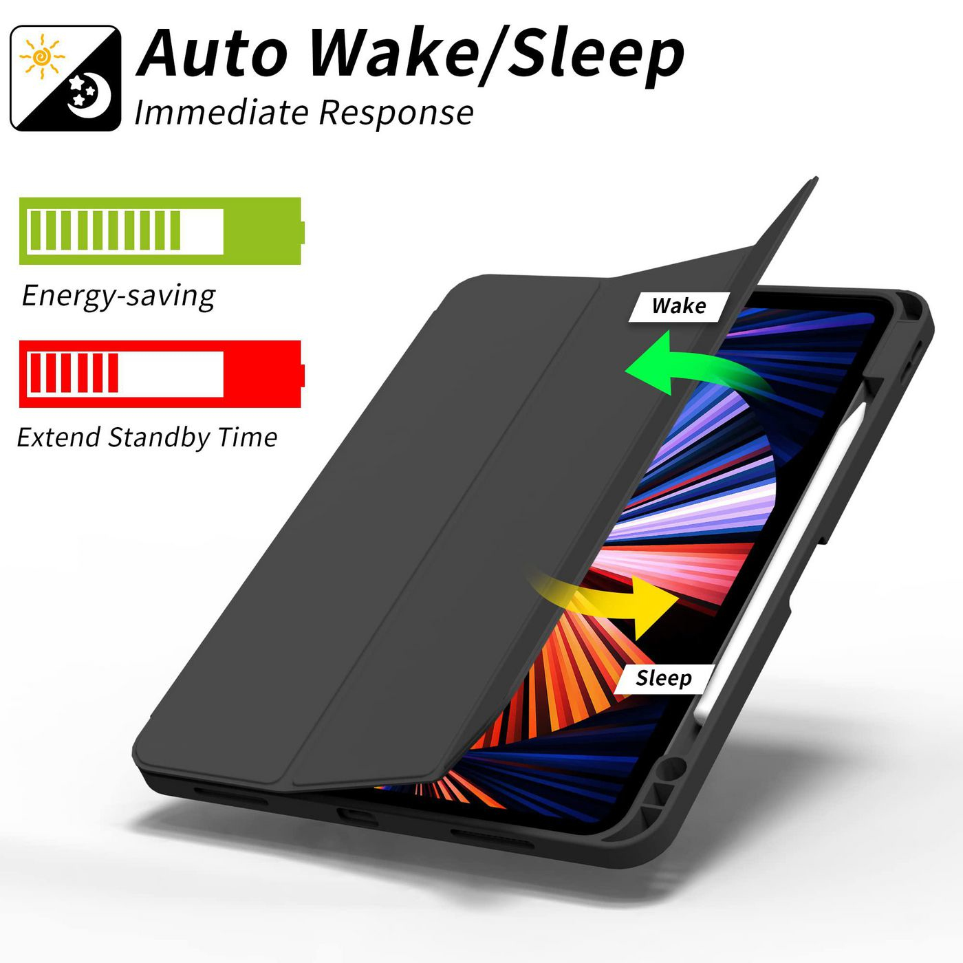 eSTUFF ES68201301-BULK tablet case Folio Black, Transparent – image 4