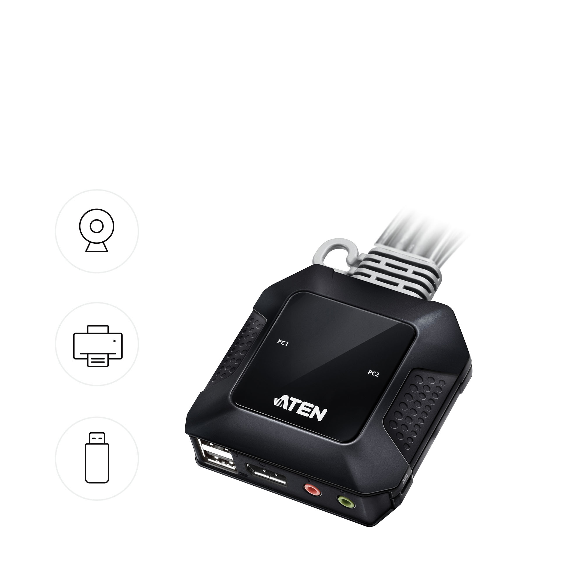 ATEN 2-Port USB-C DisplayPort Hybrid Cable KVM Switch – image 6