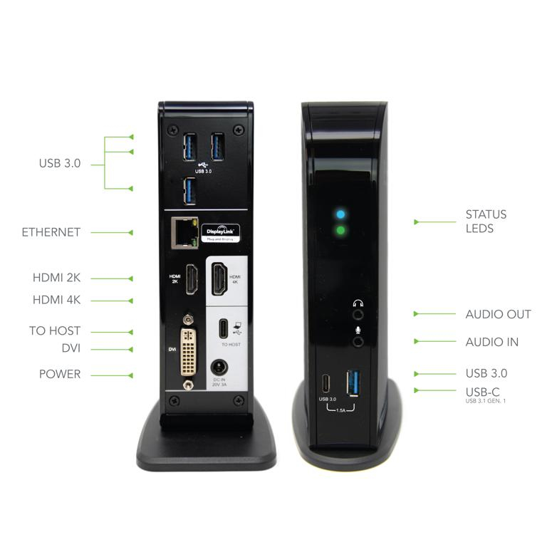 Plugable Technologies UD-ULTCDL laptop dock/port replicator Docking USB 3.2 Gen 1 (3.1 Gen 1) Type-C Black – image 3