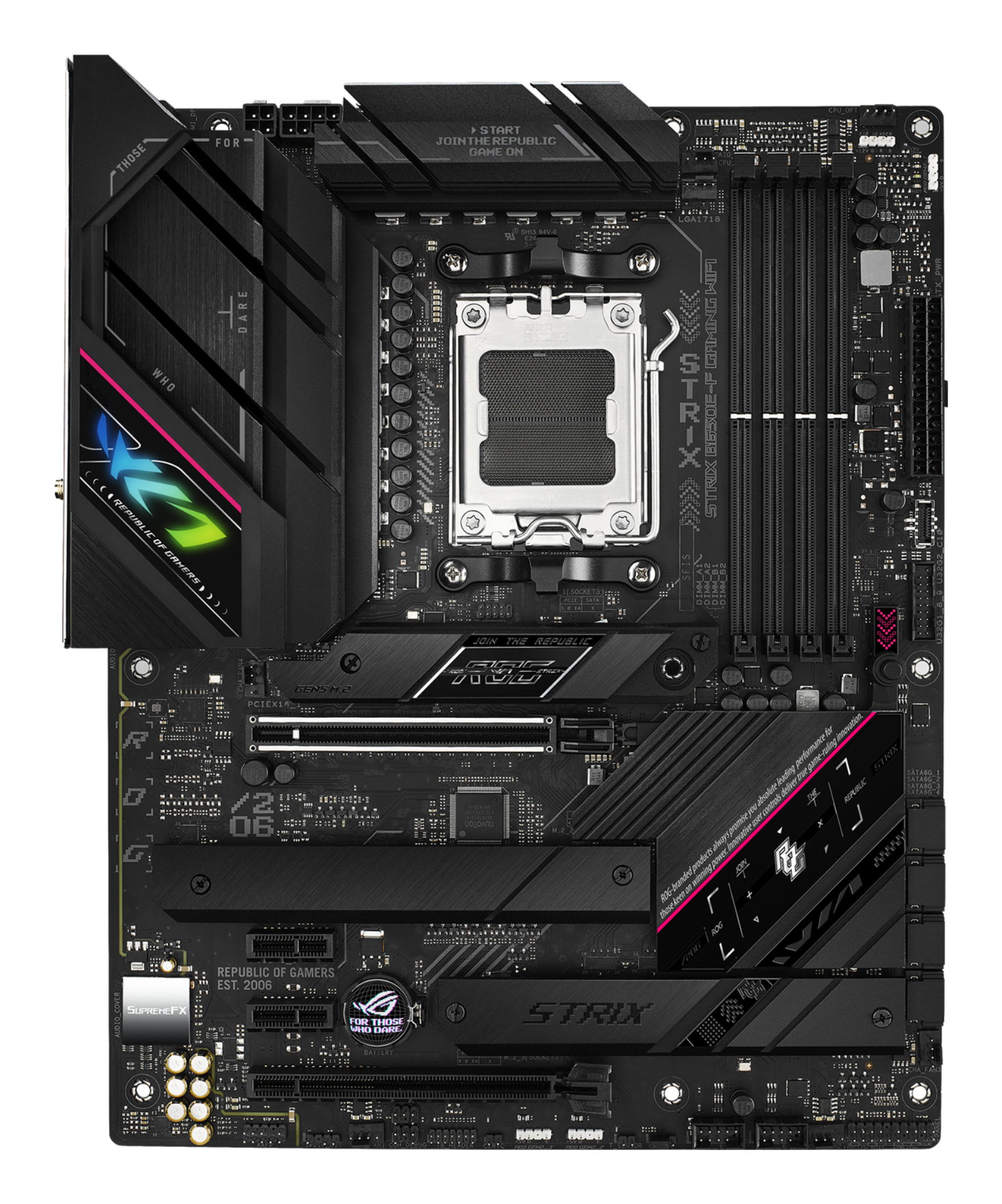 Tarjeta Madre ASUS ROG STRIX B650E-F GAMING WIFI - Socket AM5 - 4x DDR5 - 4800/5200/6400+(OC) MHz - HDMI - DisplayPort - USB 2.0/3.2 - ATX - ROG STRIX B650E-F GAMING WIFI Tarjeta Madre ASUS ROG STRIX B650E-F GAMING WIFI - Socket AM5 - 4x DDR5 - 4800/5200/6400+(OC) MHz - HDMI - DisplayPort - USB 2.0/3.2 - ATX - ROG STRIX B650E-F GAMING WIFI