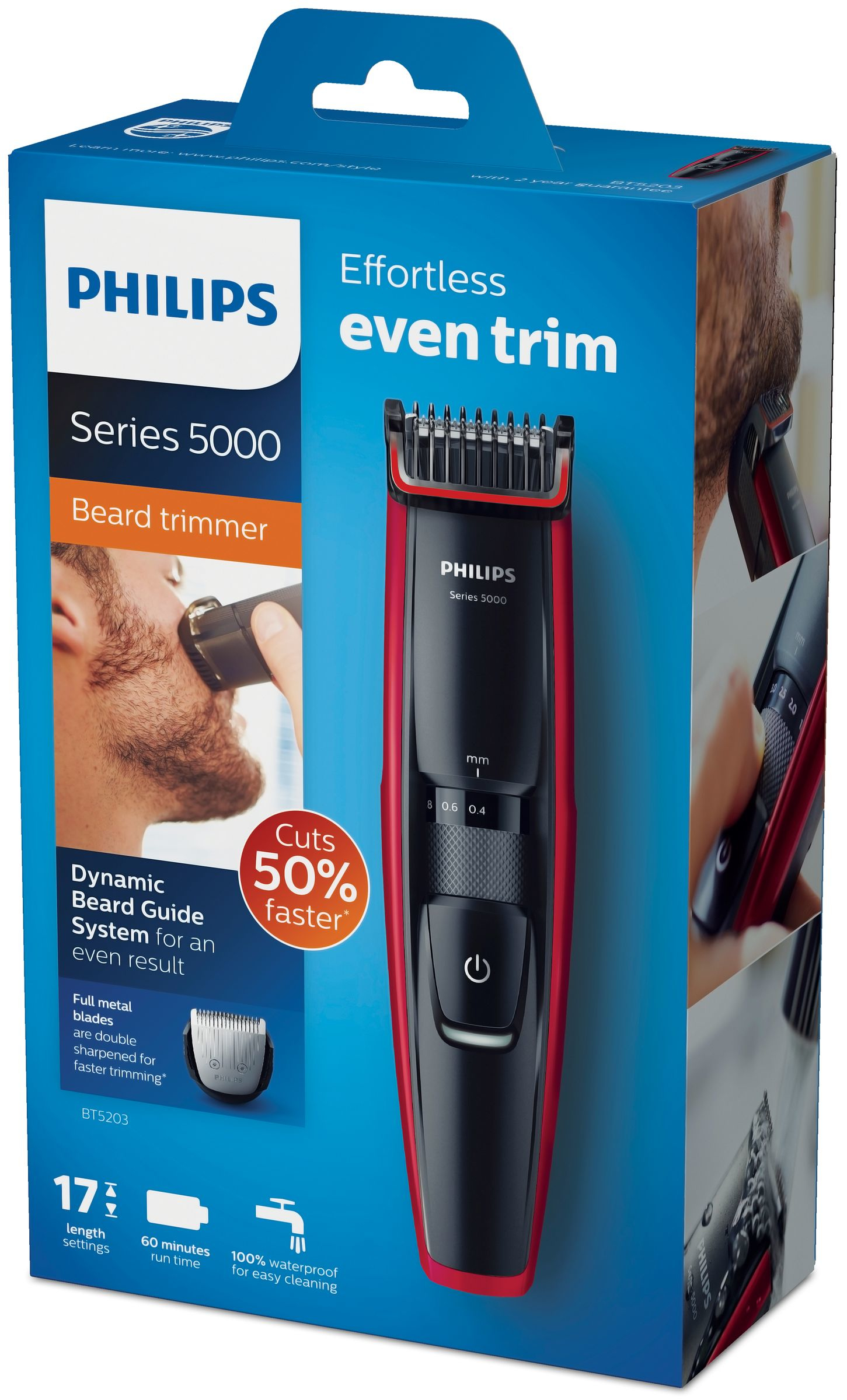 Philips BEARDTRIMMER Series 5000 BT5203/15 beard trimmer AC/Battery 17 – image 2