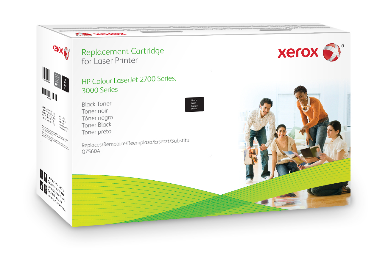 Xerox Black toner cartridge. Equivalent to HP Q7560A. Compatible with HP Colour LaserJet 2700, Colour LaserJet 3000