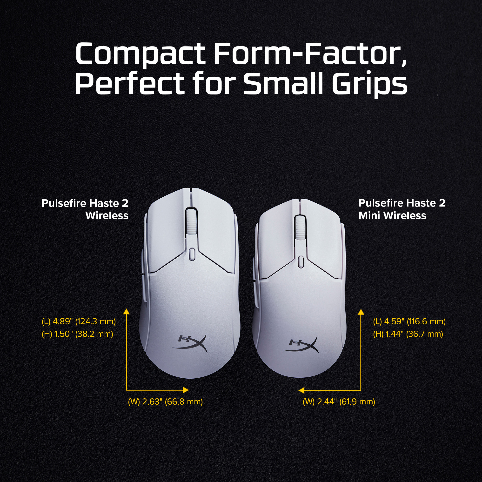 HyperX Pulsefire Haste 2 Mini Wireless White Gaming Mouse – image 4