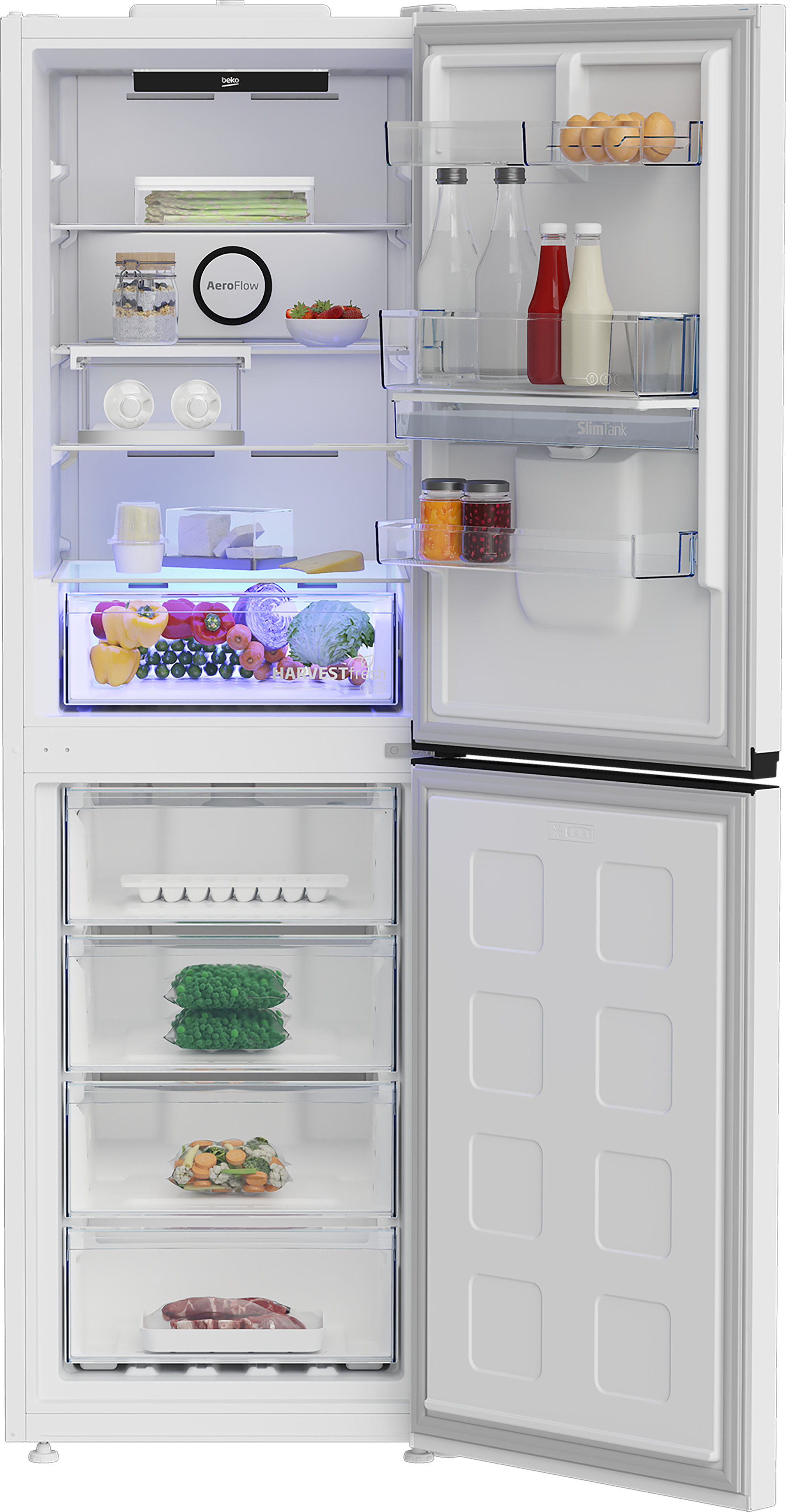 Beko CNG4692DVW Frost Free Combi Fridge Freezer with HarvestFreshTM – image 4
