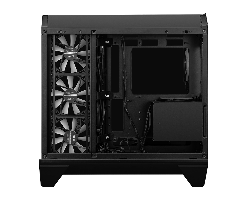 Gabinete ATX MSI MAG PANO 120R PZ , Incluye 7 Fans 120mm ARGB, Radiador 360mm Max, Color Negro