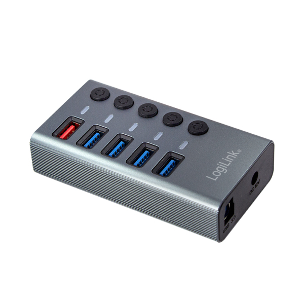 LogiLink UA0386 interface hub USB 3.2 Gen 1 (3.1 Gen 1) Type-B 5000 Mbit/s Grey – image 6