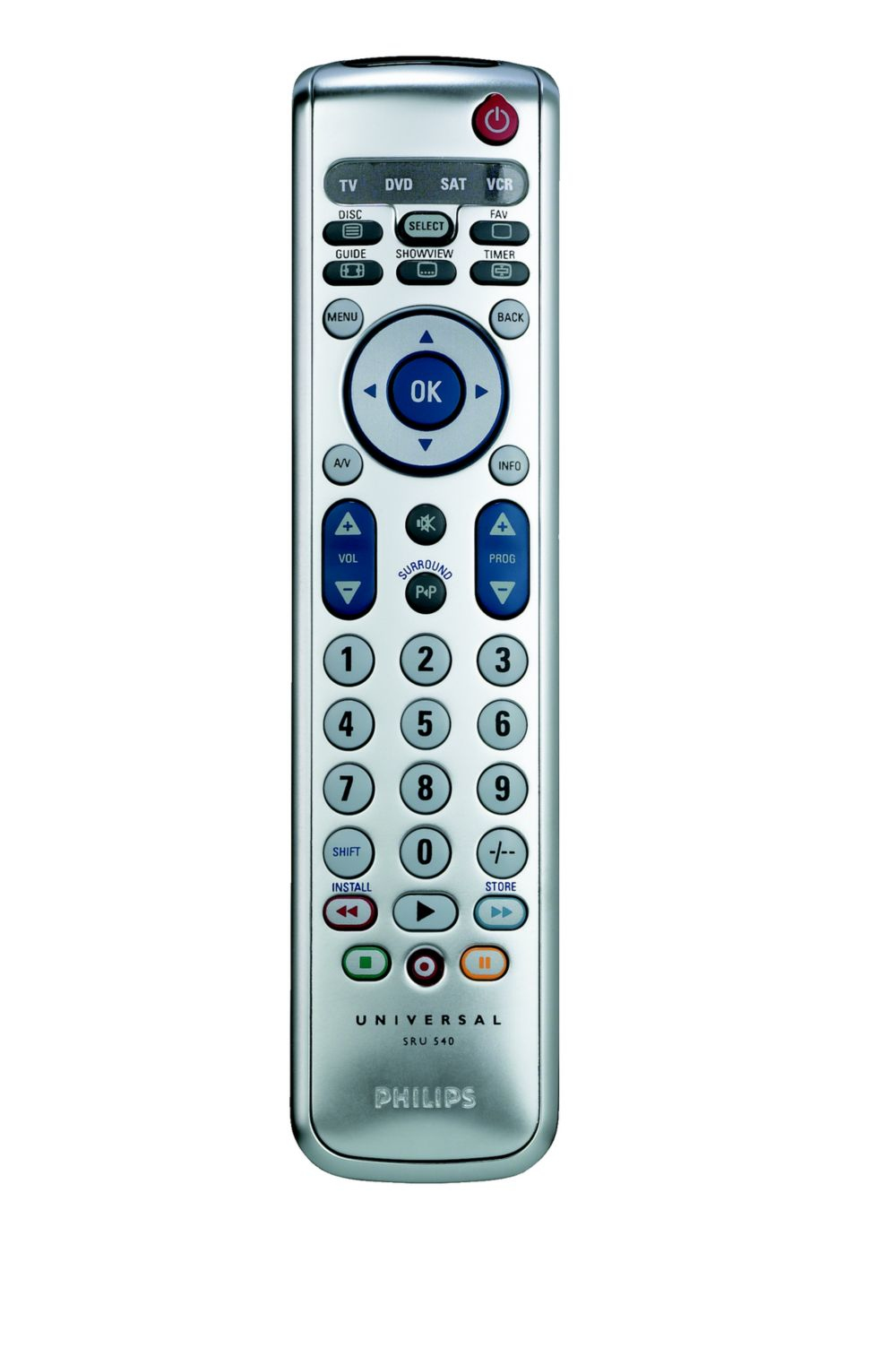 Philips SRU540/10 remote control IR Wireless DVD/Blu-ray, SAT, TV, VCR Press buttons – image 1