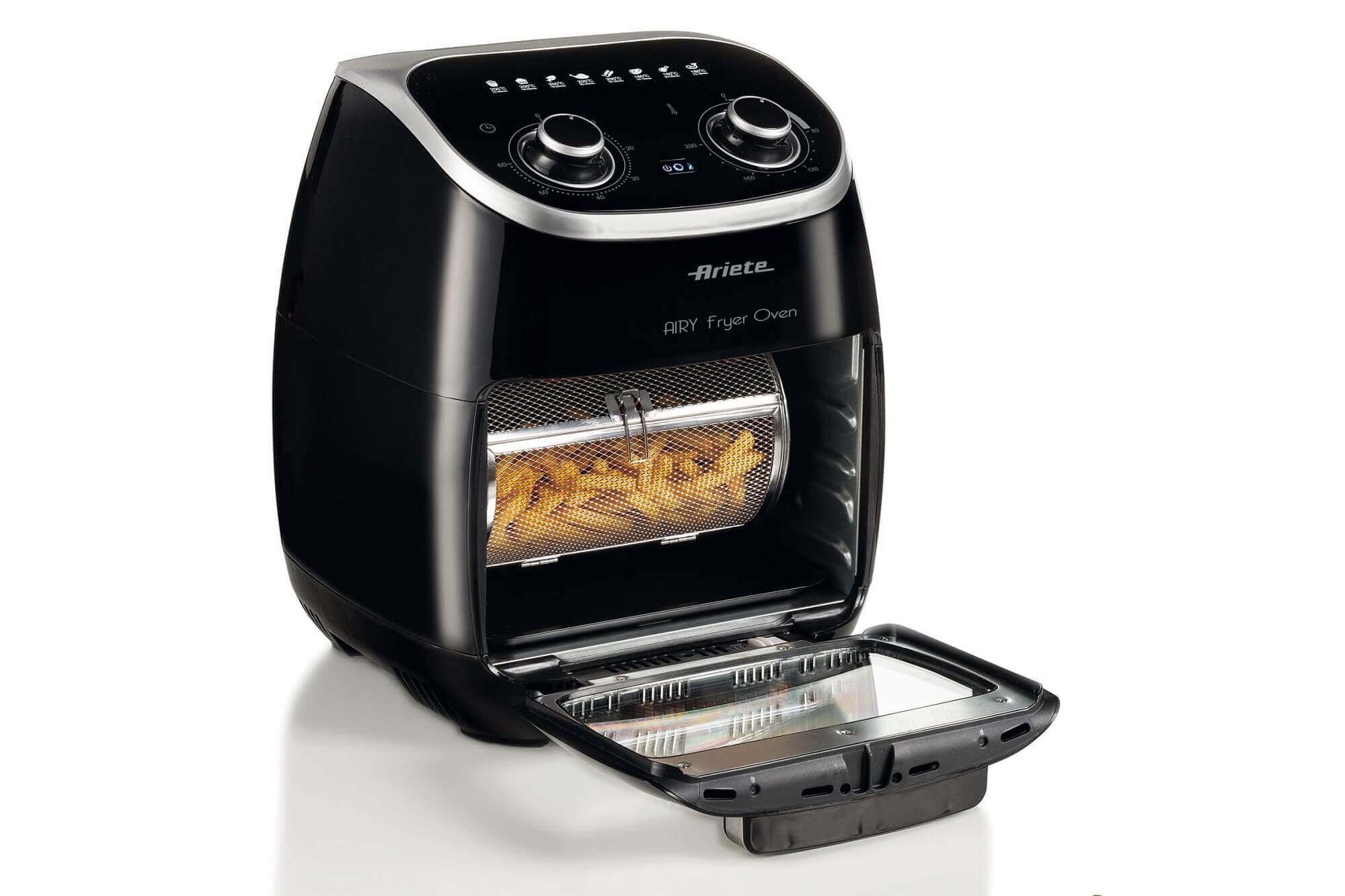 Ariete 4619 Airy Fryer Oven - Air Fryer and Electric Oven with Rotisserie - Rotating Basket - Dryer - 2000 Watt - 11 Liters - Steel – image 4